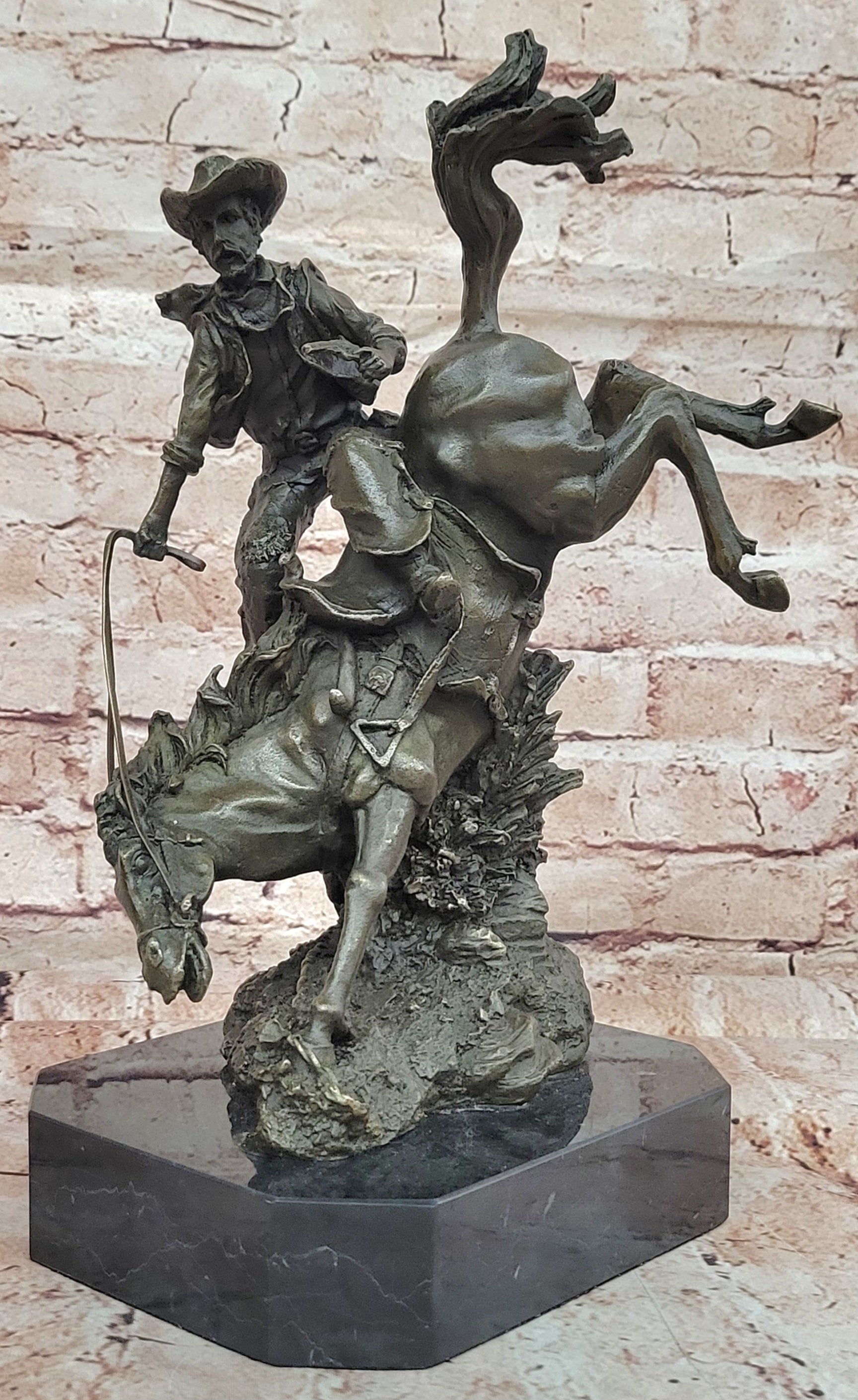 Remington Outlaw Wild West Bronze Marble Sculpture Statue Figurine Hot Cast