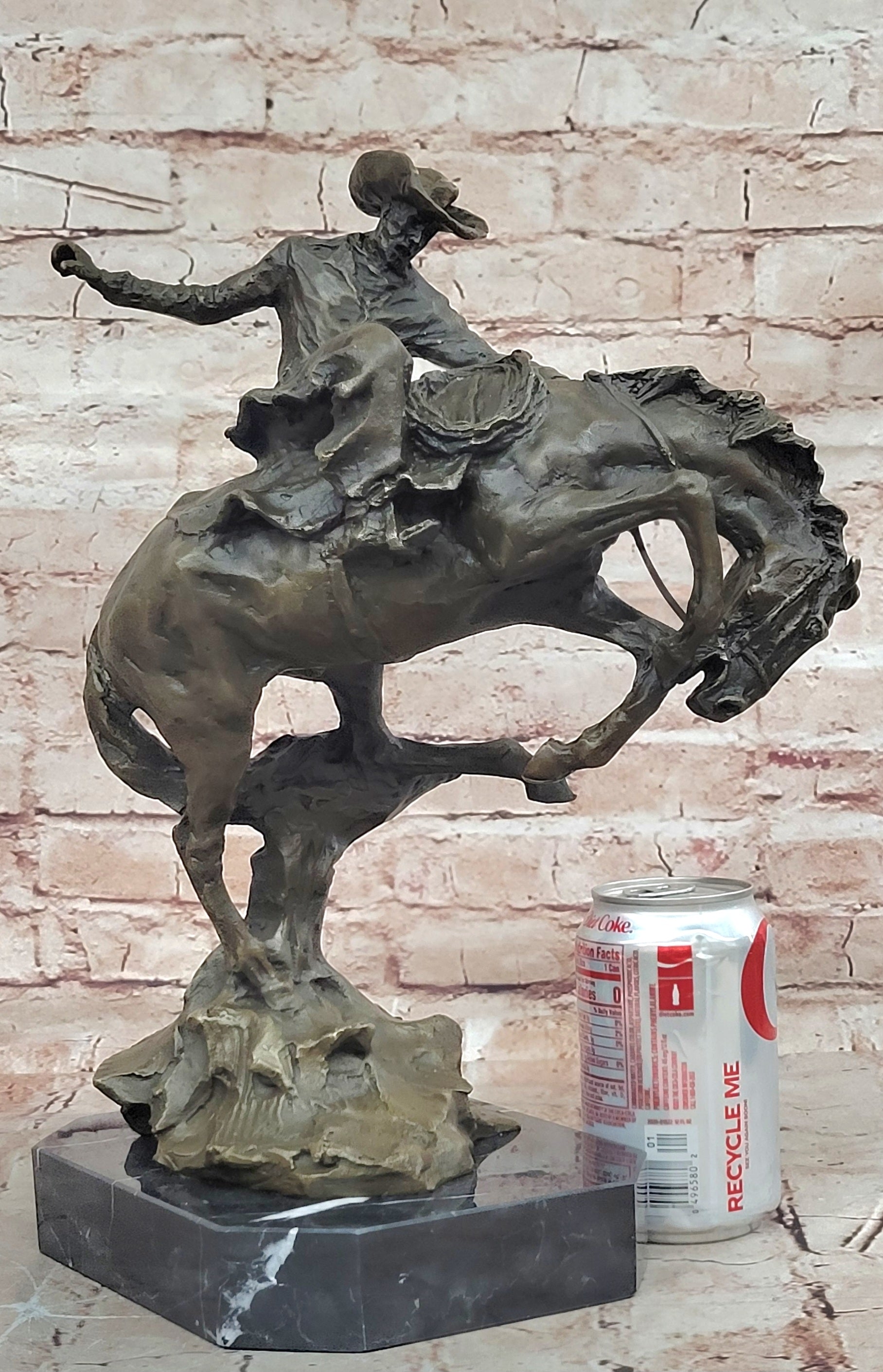 American US Bronco Buster Western Bronze Large Remington Hot Cast Figurine Sale