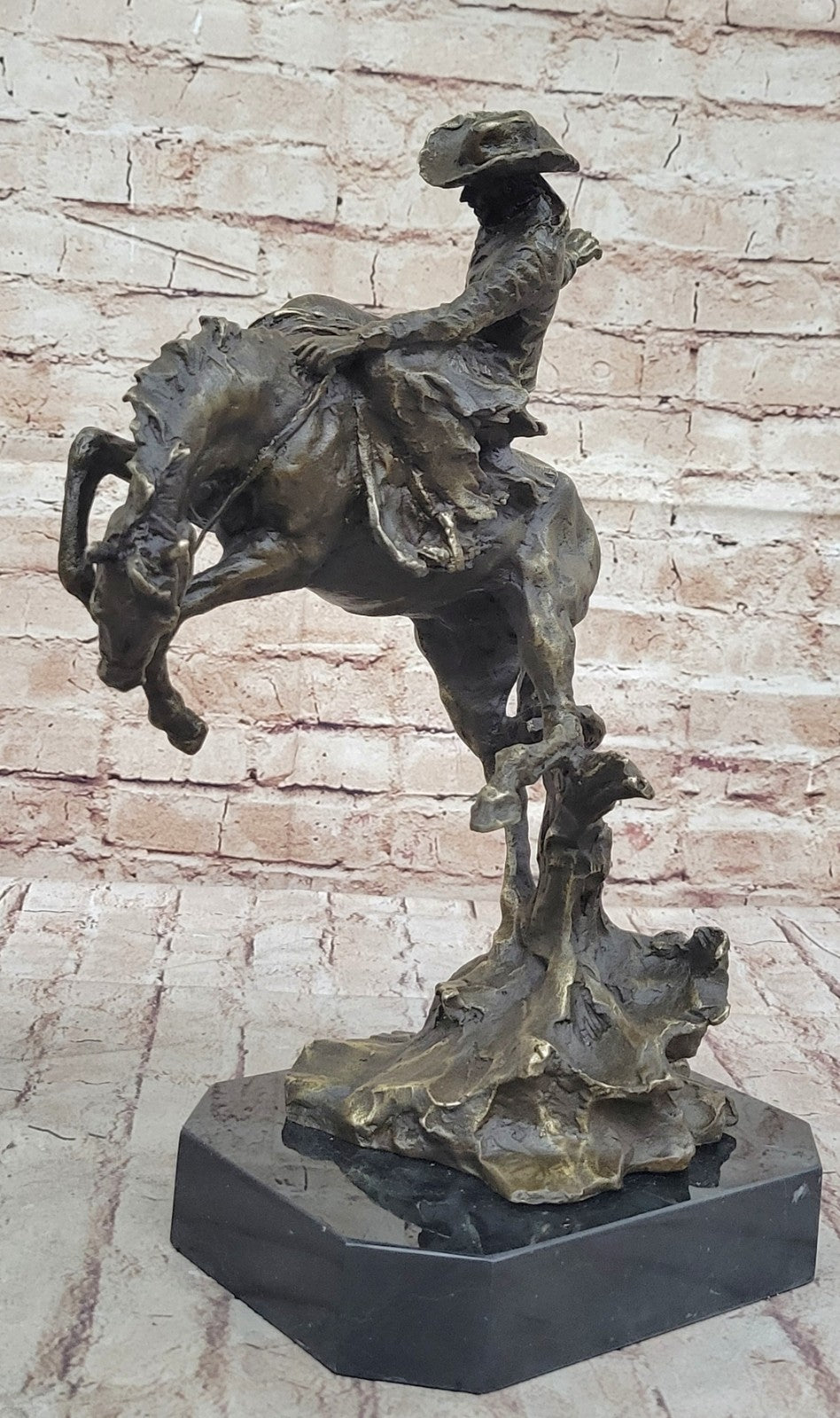 American US Bronco Buster Western Bronze Large Remington Hot Cast Figurine Sale