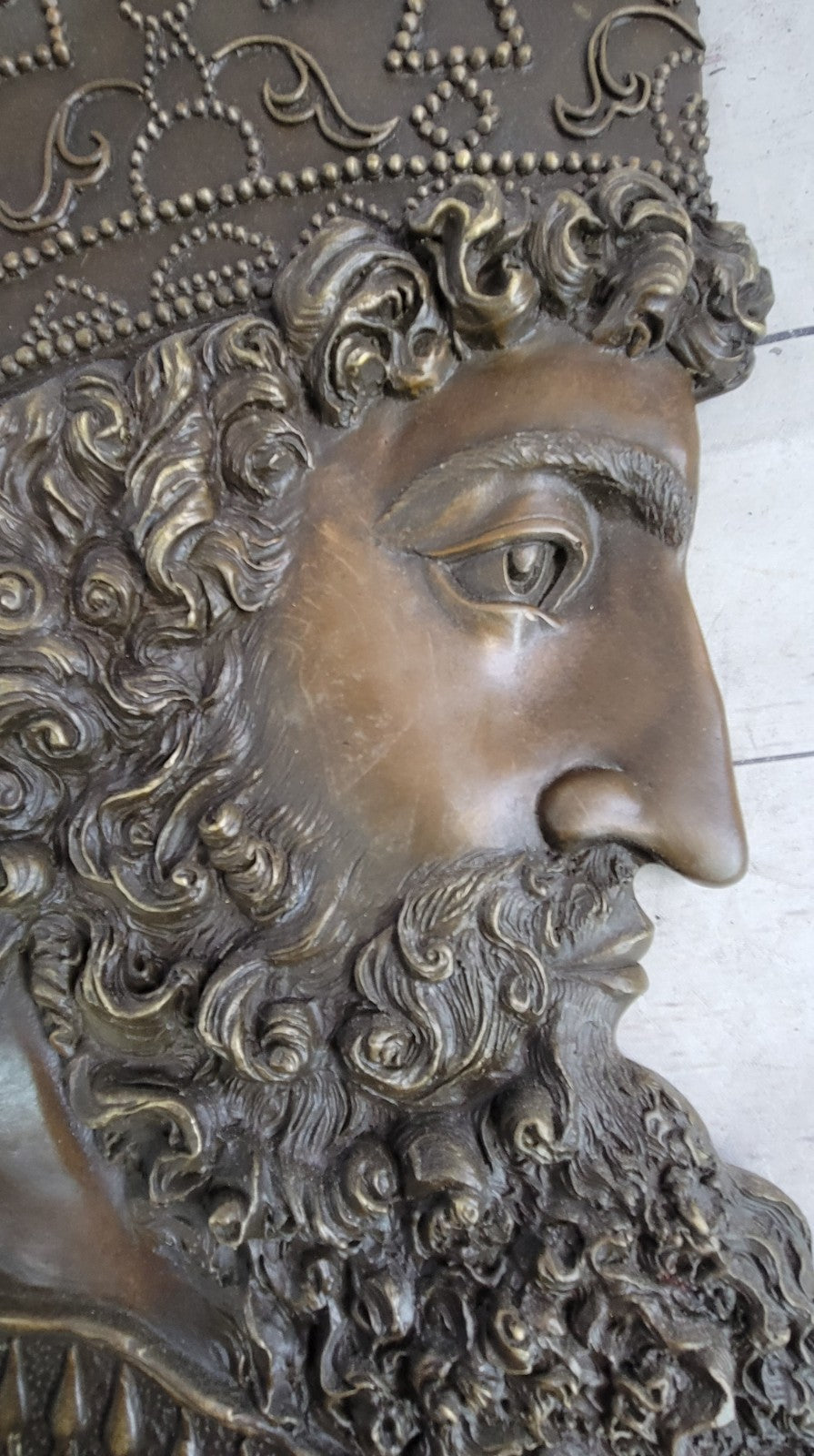 Art Deco Cyrus The Great Greatest Persian Empire King Bronze Sculpture for Wall