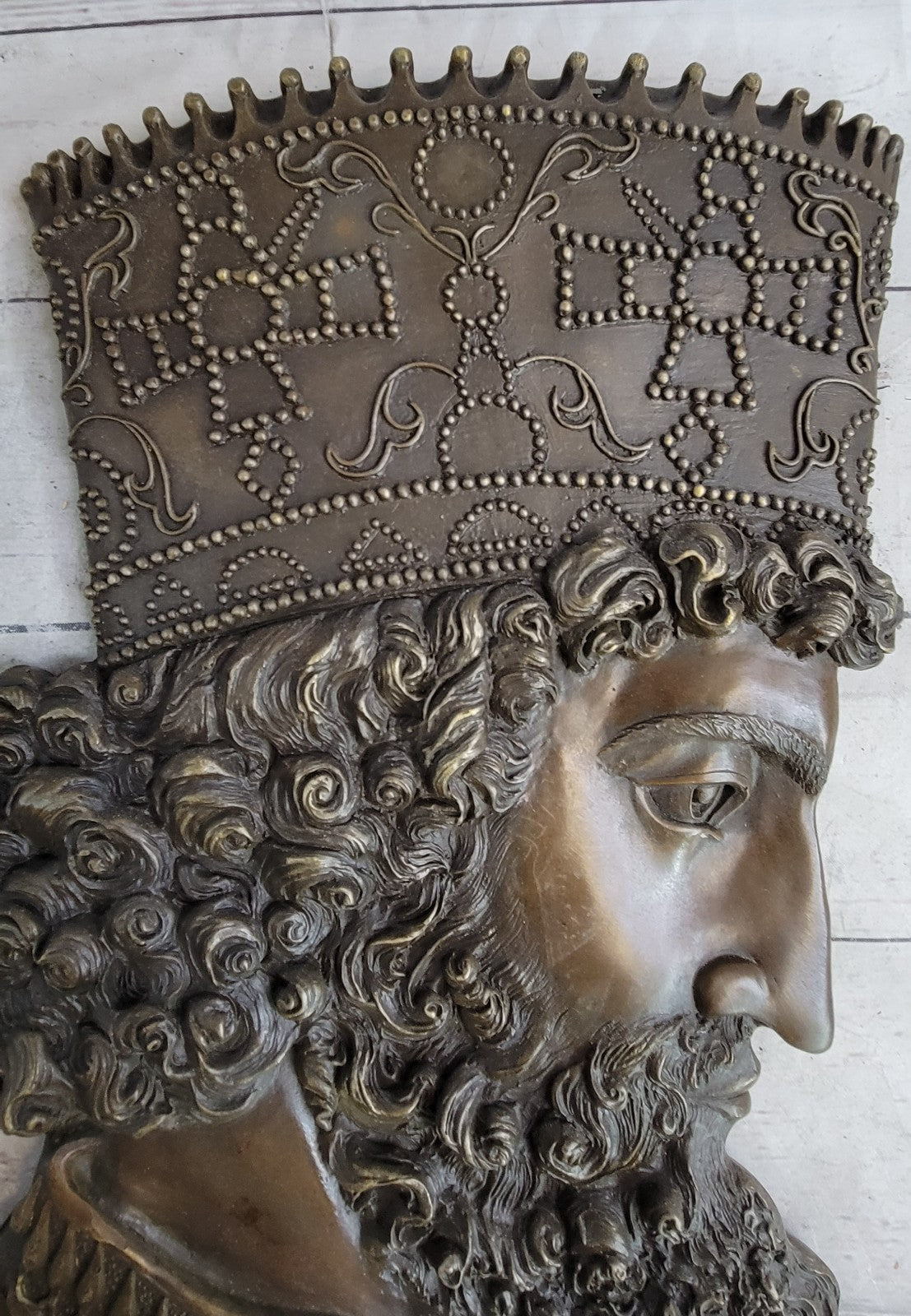 Art Deco Cyrus The Great Greatest Persian Empire King Bronze Sculpture for Wall
