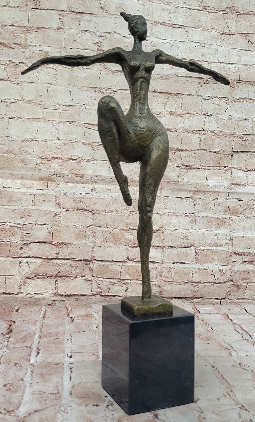 Abstract Figurine: Signed Bronze Fertility Goddess Art for Home or Office