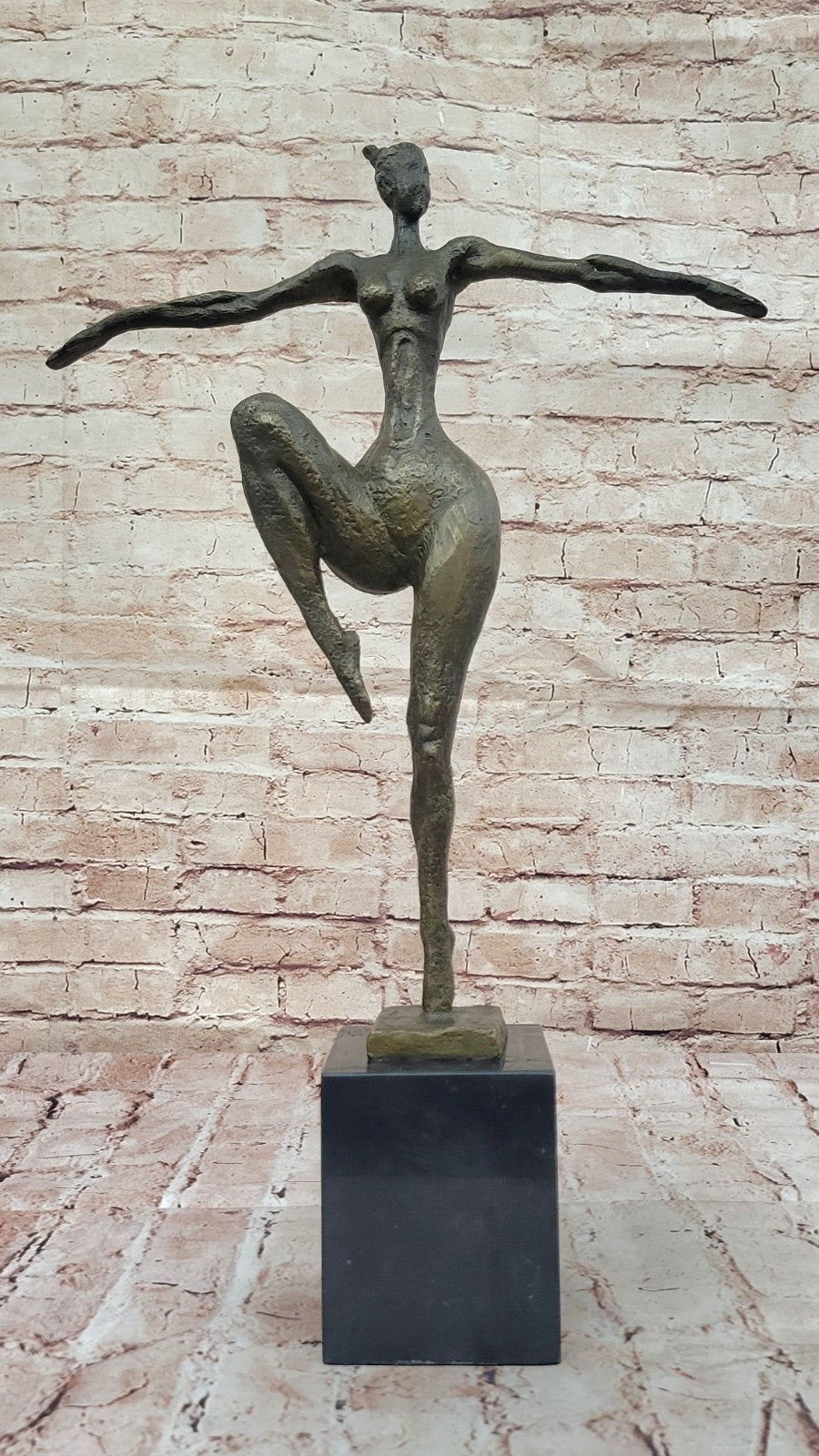Abstract Figurine: Signed Bronze Fertility Goddess Art for Home or Office
