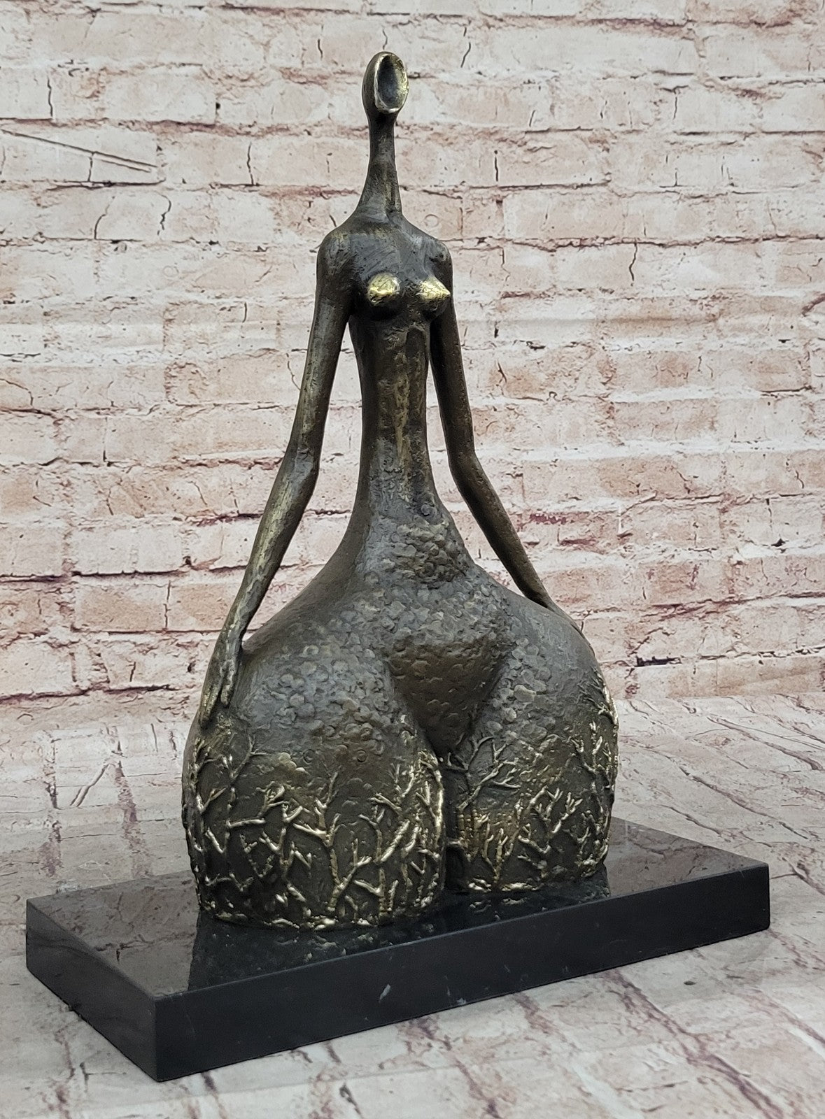 COLLECTIBLE BRONZE SCULPTURE STATUE Abstract Modern Nude Abstract Female by Milo