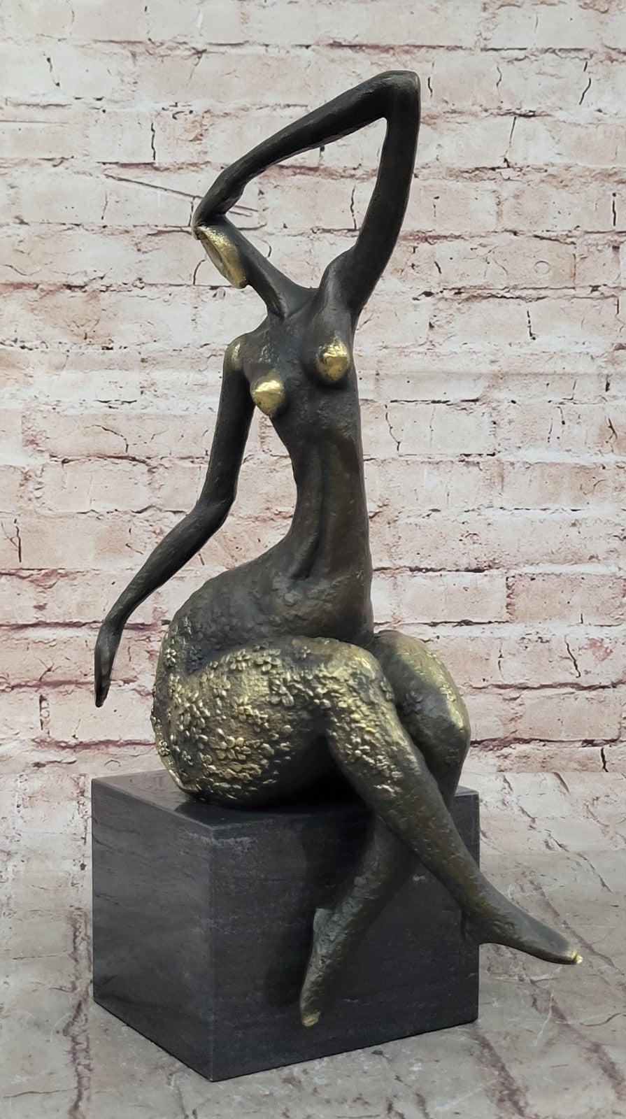 Signed Original MILO Nude Female Abstract Mid Century Bronze Sculpture Statue