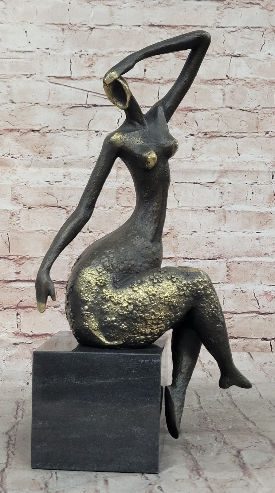 Signed Original MILO Nude Female Abstract Mid Century Bronze Sculpture Statue