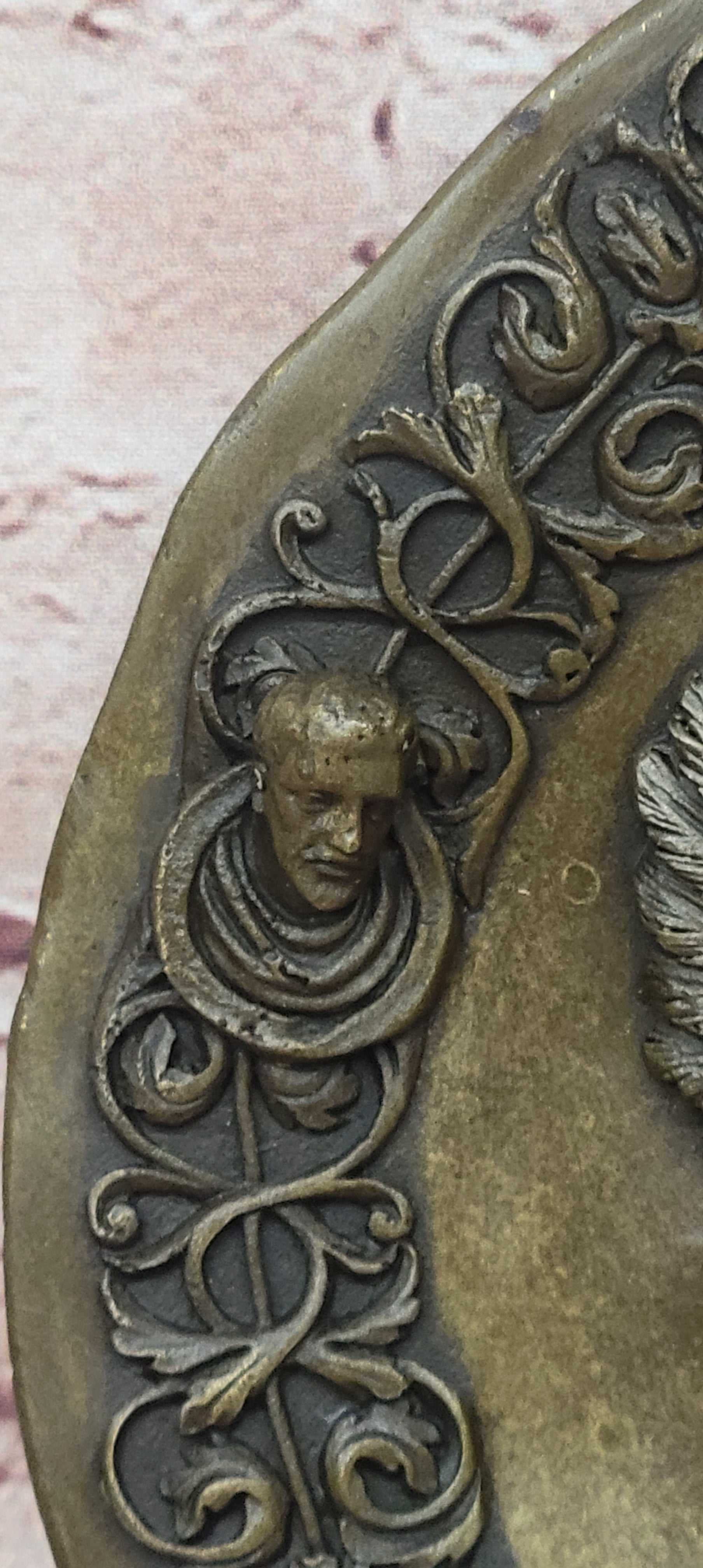 Bronze Sculpture Guardian Angel Bas Relief Protector Religious Belief Statue Dec