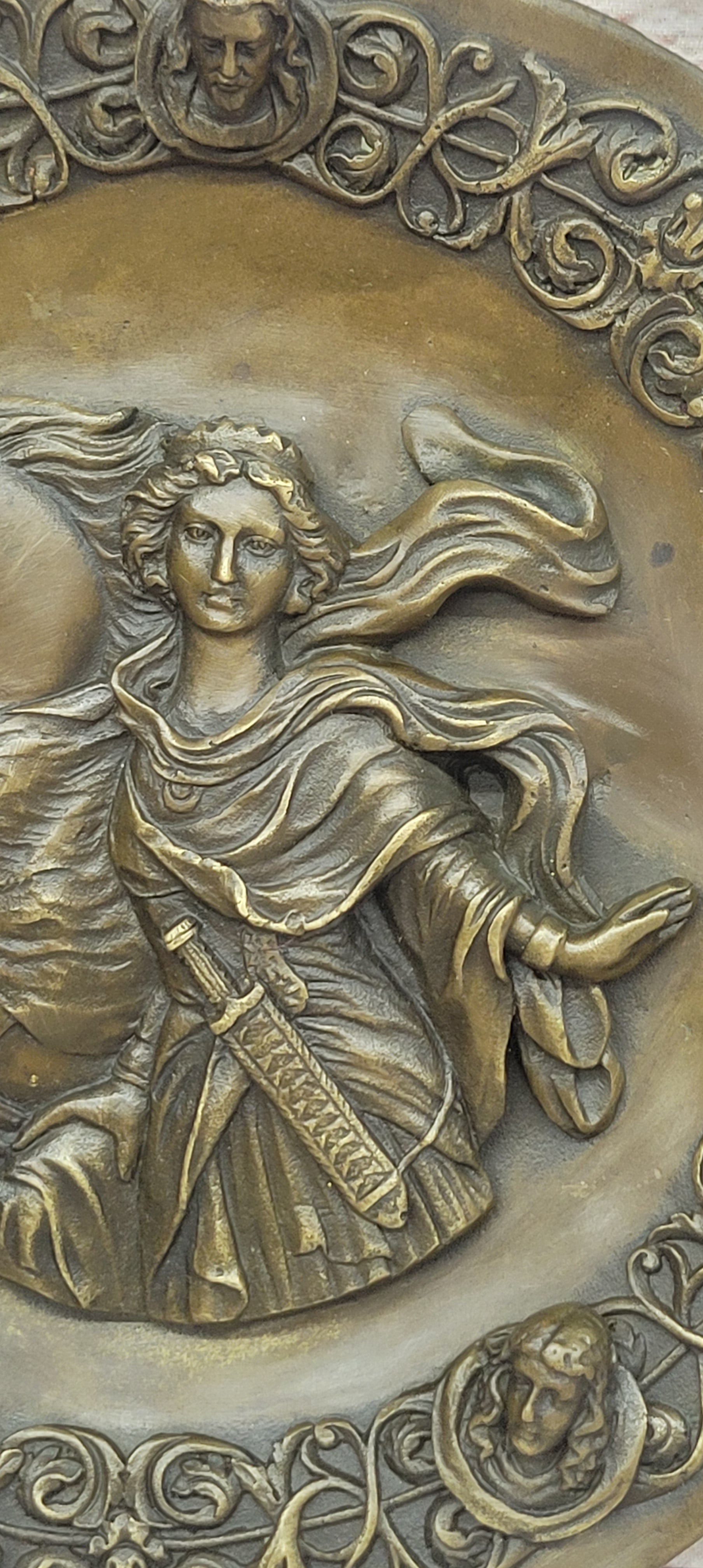 Classic Art Bronze Marble Art Statue Greek goddess of Athena warrior Statue