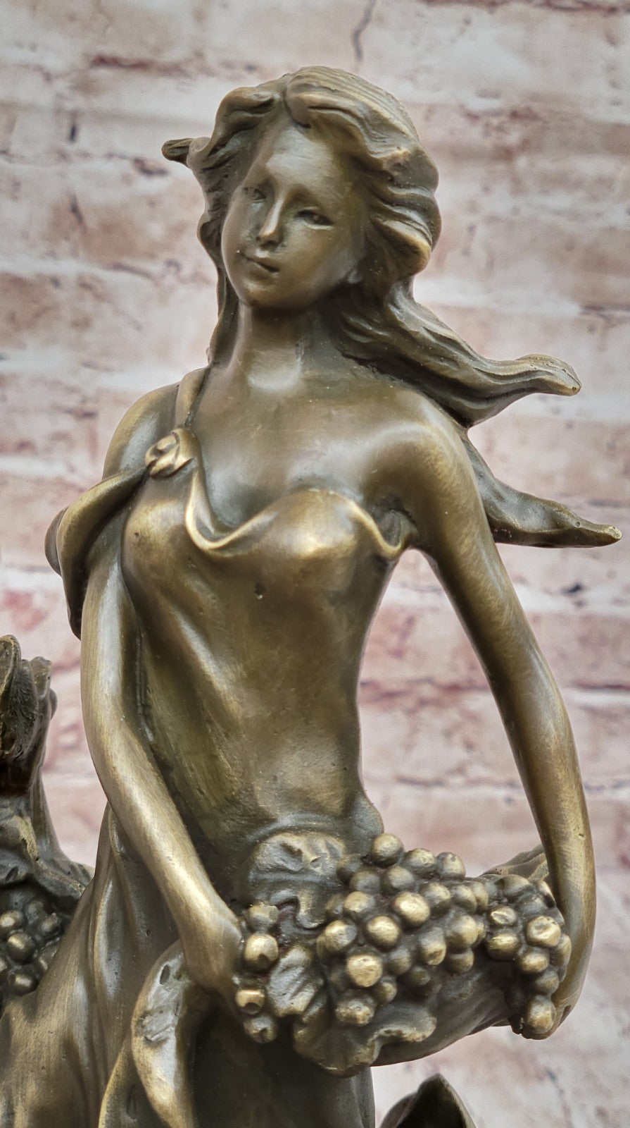 Demeter Greek Goddess of Harvest Bust Figurine Statue Genuine Real Bronze Figure
