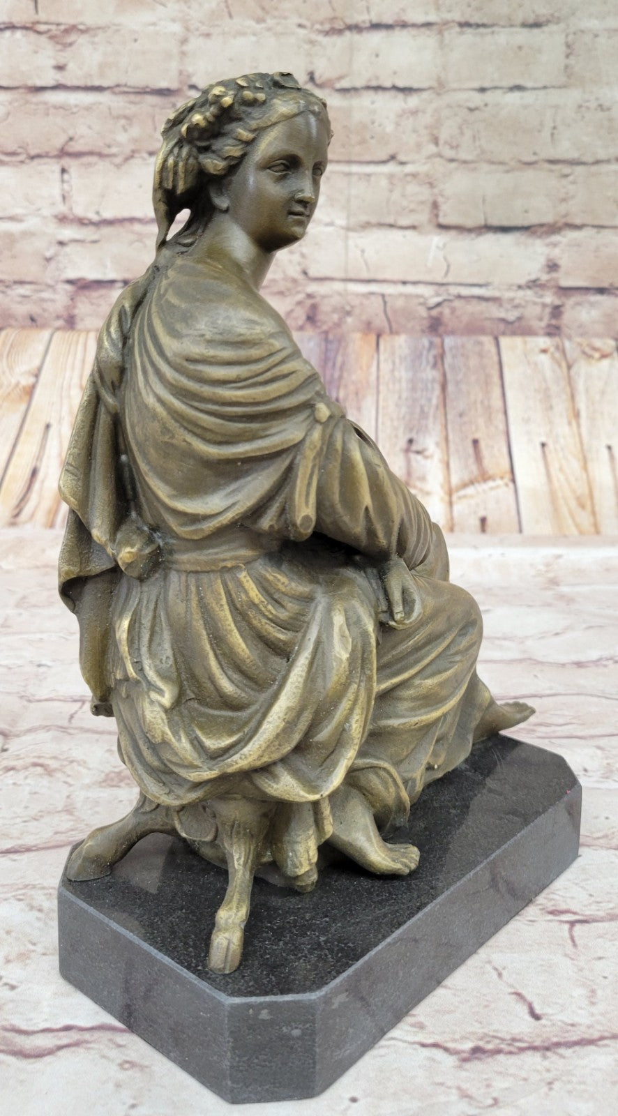 Hippolyte François Moreau (French, 1832–1927) Bronze Sculpture Entitled Farmer Girl