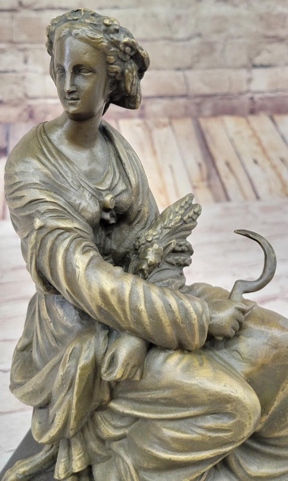 Hippolyte François Moreau (French, 1832–1927) Bronze Sculpture Entitled Farmer Girl