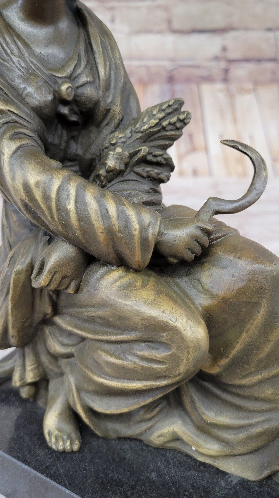 Hippolyte François Moreau (French, 1832–1927) Bronze Sculpture Entitled Farmer Girl