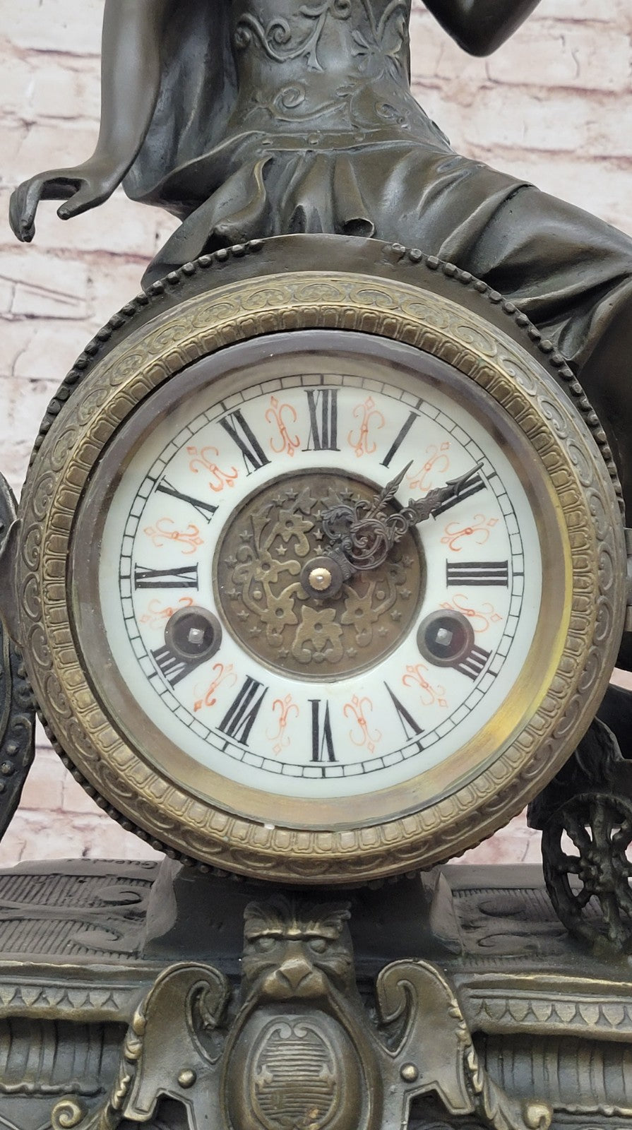 Athena Mantle Clock Sculpture: Extra Large Bronze Artwork for Home and Office Decoration