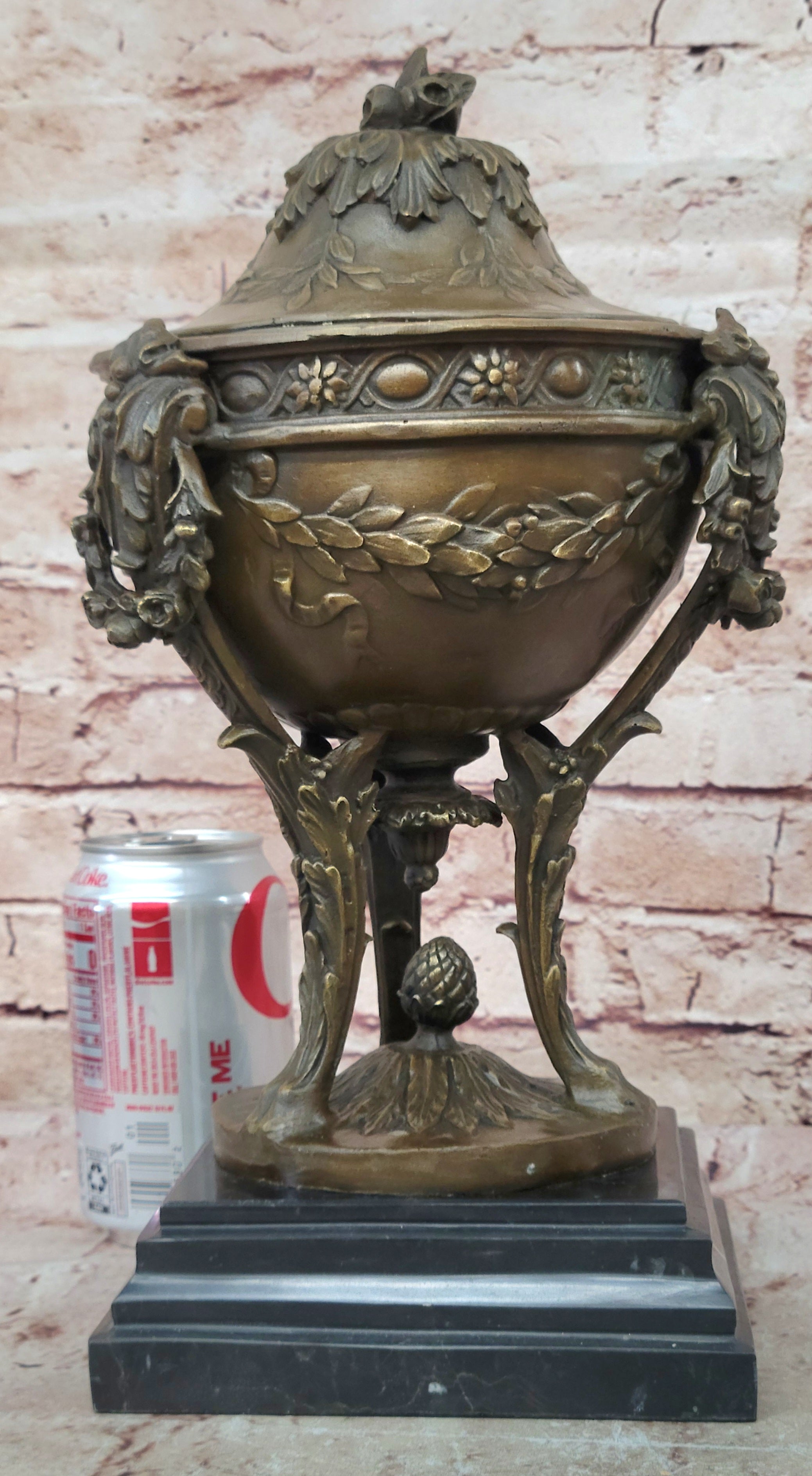 Louis XVI Style Bronze Mounted Urn: Handmade Keepsake Figure Hot Cast