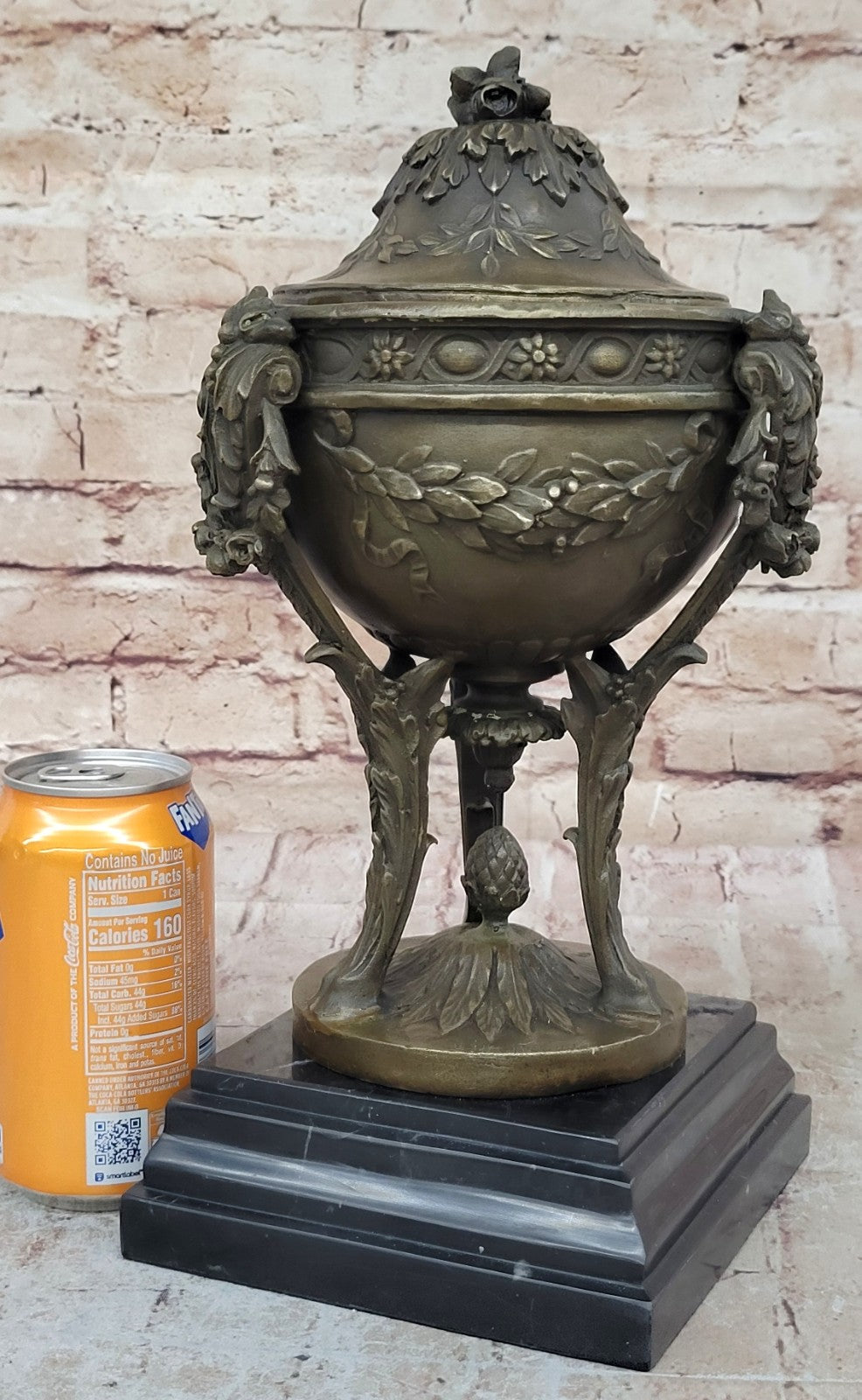 Louis XVI Style Bronze Mounted Urn: Handmade Keepsake Figure Hot Cast