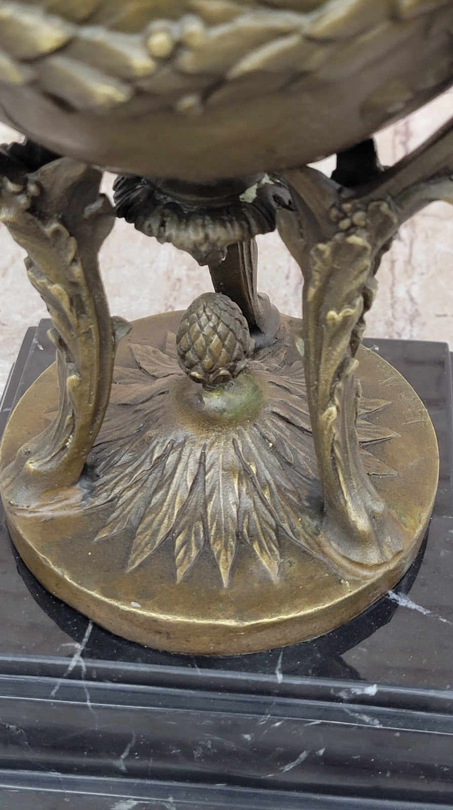 Louis XVI Style Bronze Mounted Urn: Handmade Keepsake Figure Hot Cast