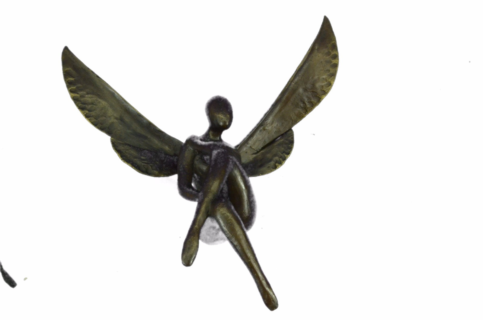 Lost Wax Handcrafted Sitting Angel For Wall Decoration Home Office Bronze Statue