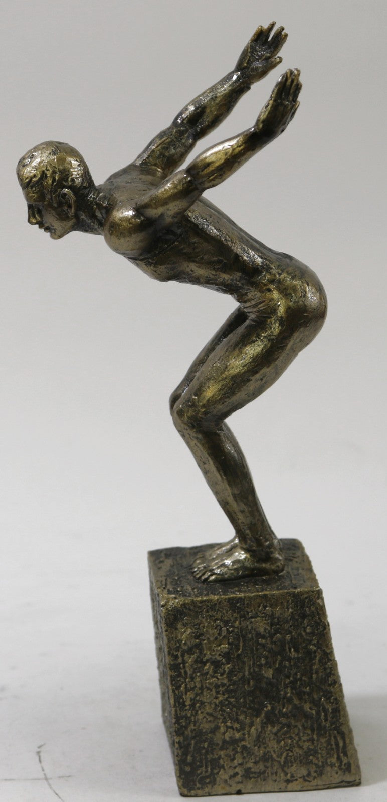 Hand Made Musular Man Swimming Trophy Diver Faux Bronze Sculpture Statue Figure