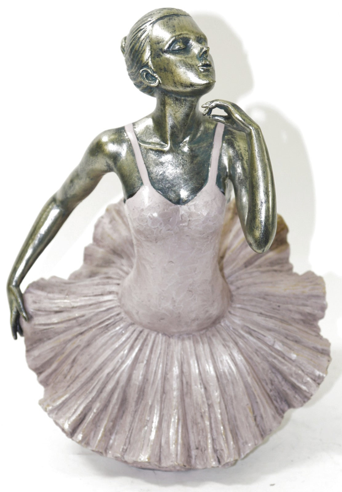 Decorative Faux Bronze Sculpture Ballerina Abstract Statue Collectible Art