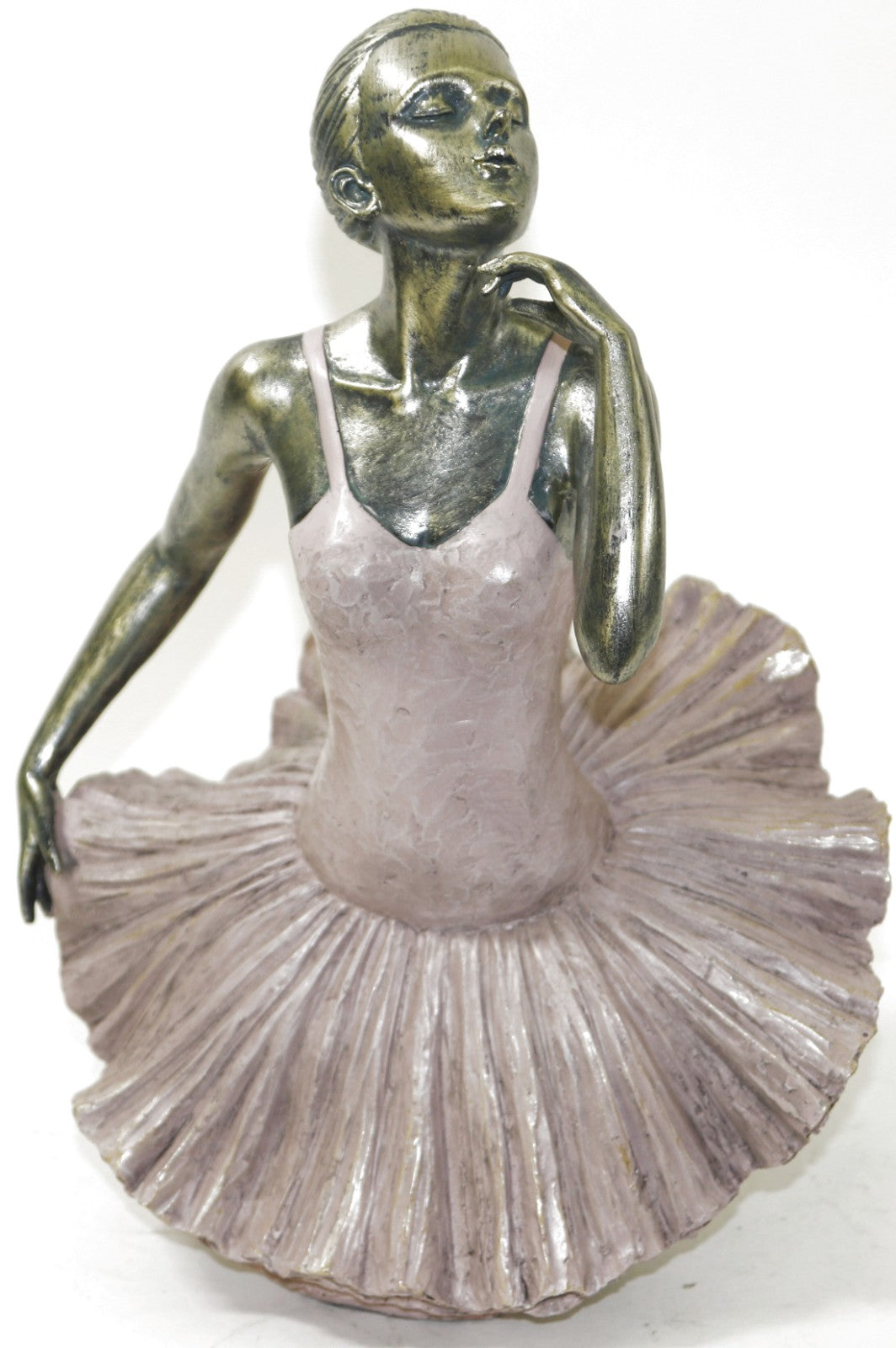 Decorative Faux Bronze Sculpture Ballerina Abstract Statue Collectible Art