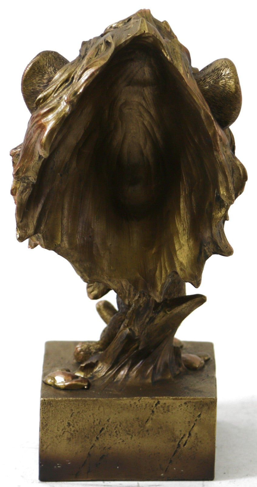 Handcrafted Detailed Lion and Baby Bronze Finish Artwork Sculpture Figurine