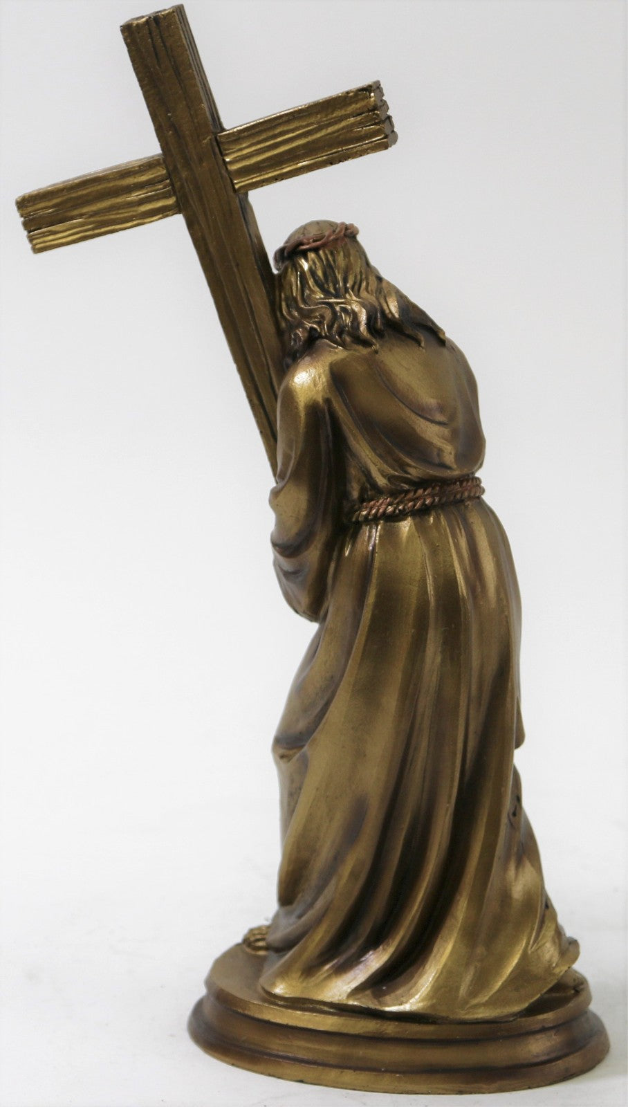 Crucifixion of Christ Cross Desktop Décor Cold Cast Bronze Sculpture Statue