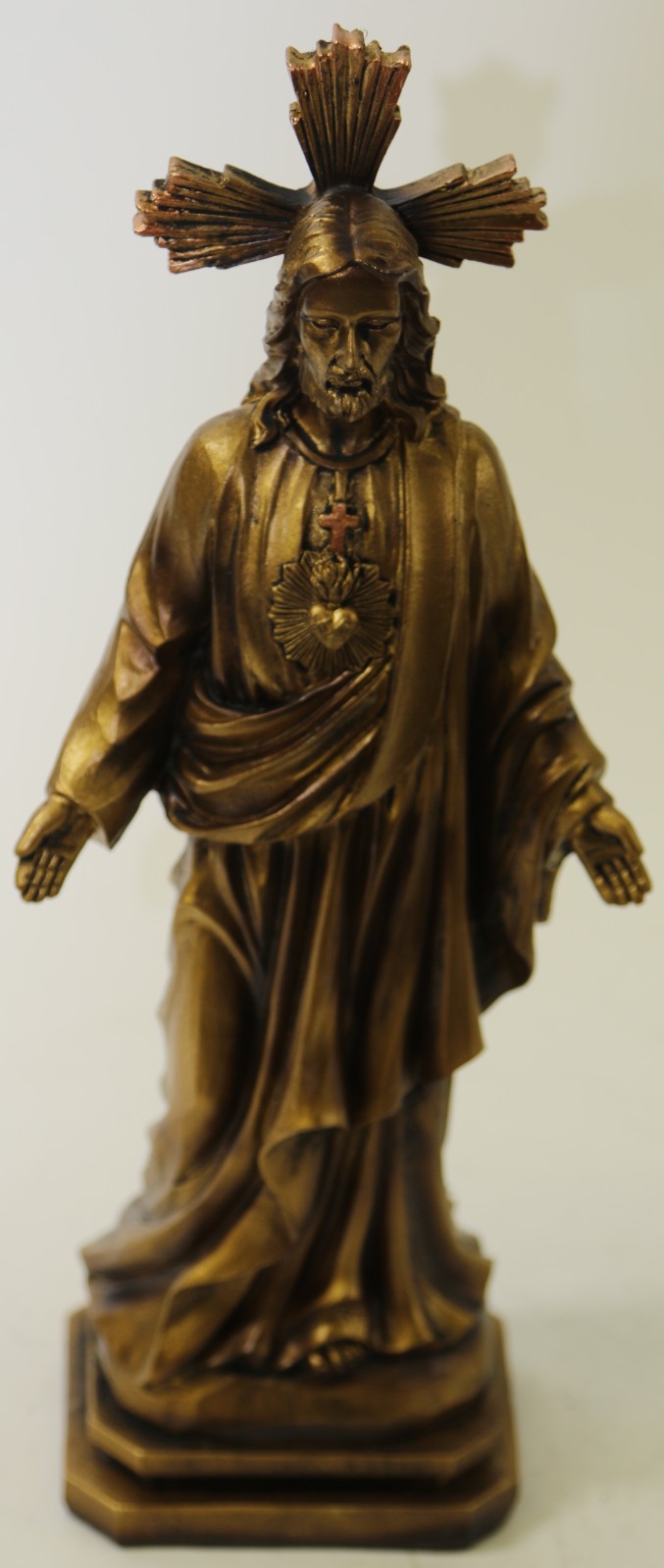 Sacred Heart of Jesus Original Religious Artwork Bronze Covered Sculpture Sale