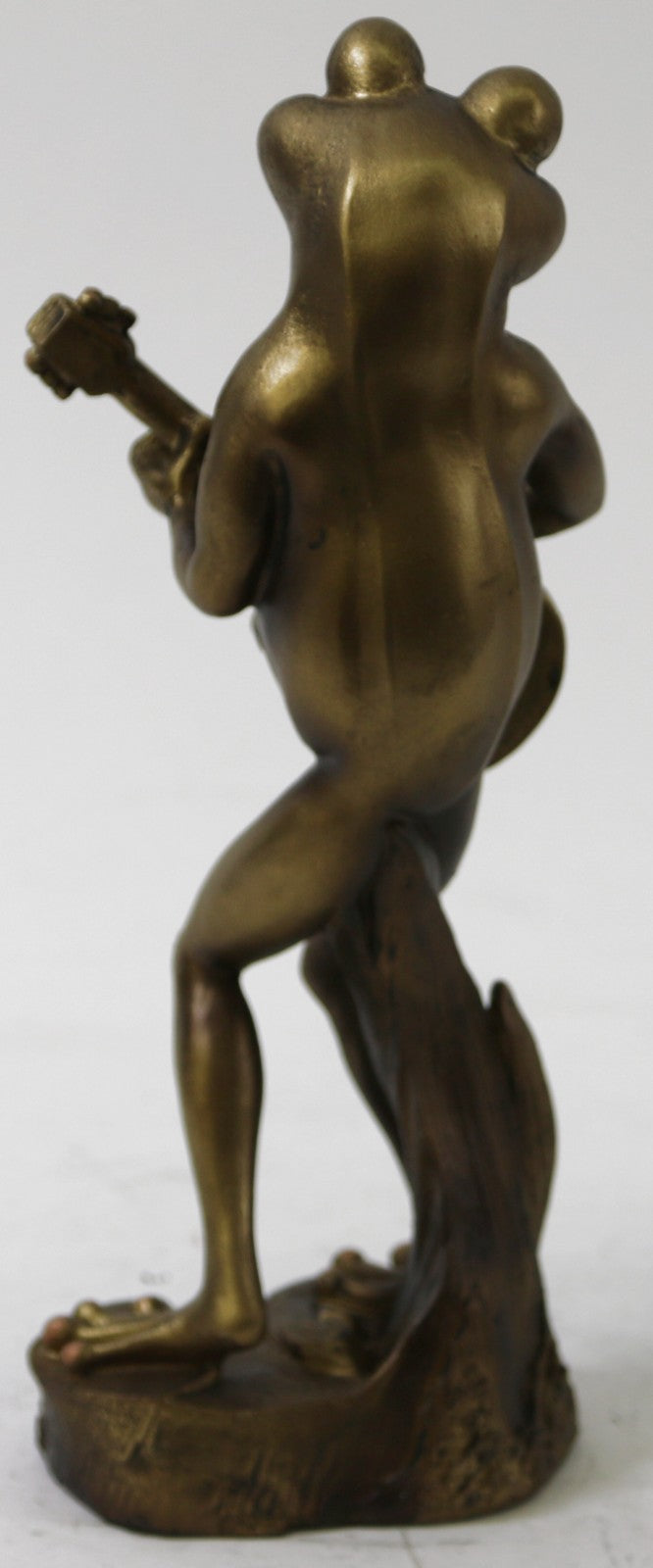 Handcrafted Original Artwork Frog Musician Guitar Player Cold Cast Bronze Statue