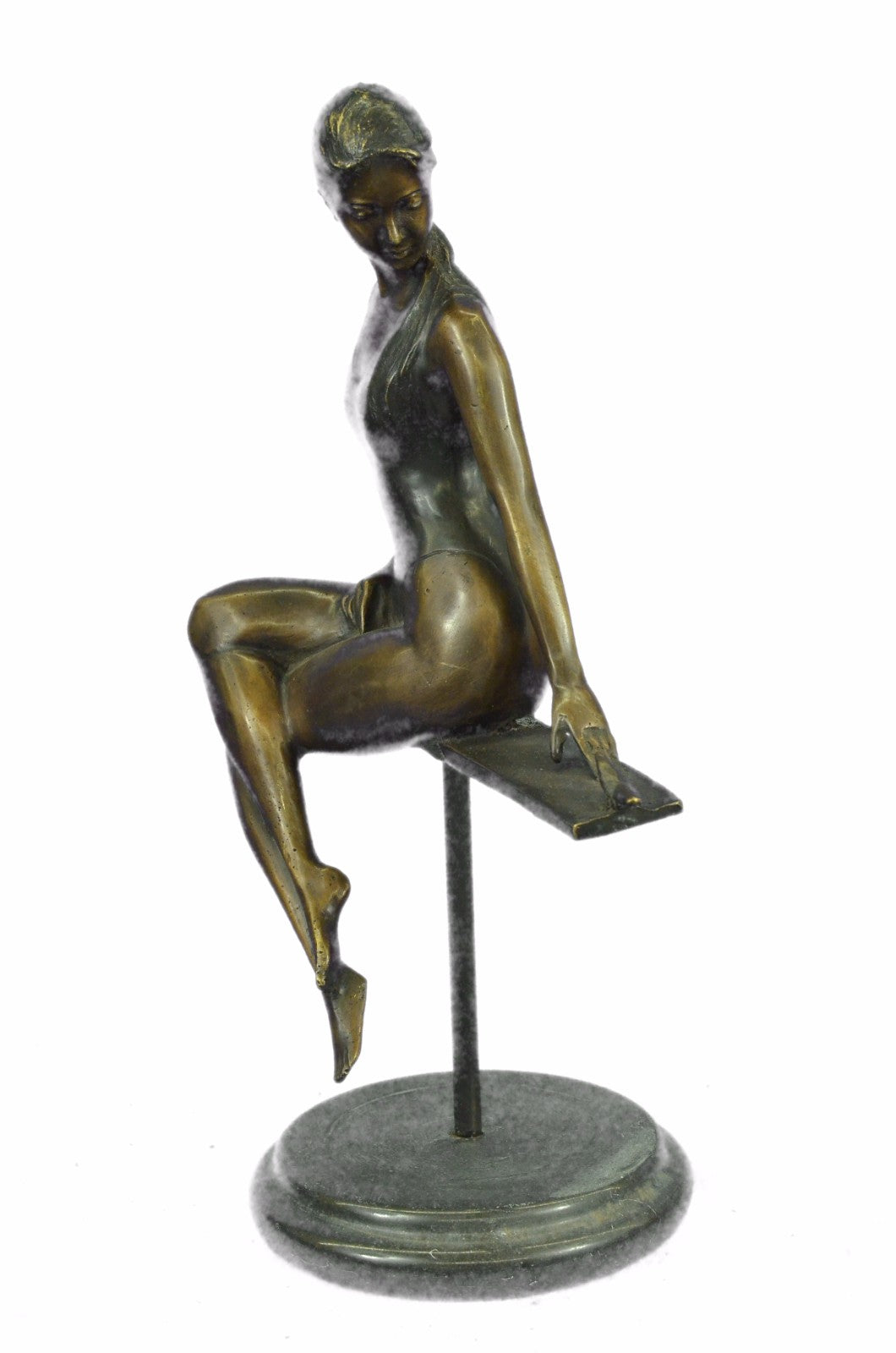 Hot Cast Semi Nude Female Woman Lady With Bird Bronze Sculpture Statue Figurine