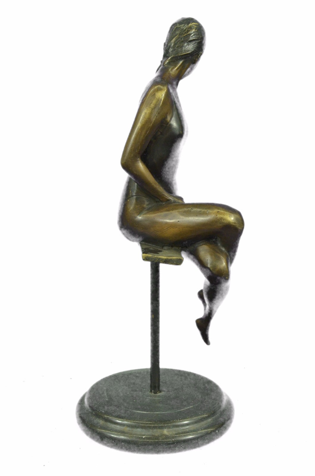 Hot Cast Semi Nude Female Woman Lady With Bird Bronze Sculpture Statue Figurine