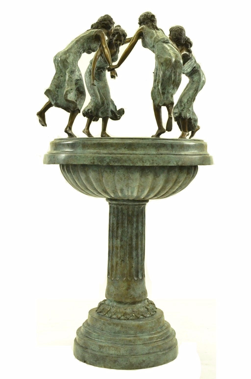 Handcrafted Four Dancing Woman Fountain Garden/Backyard Decor Bronze Sculpture