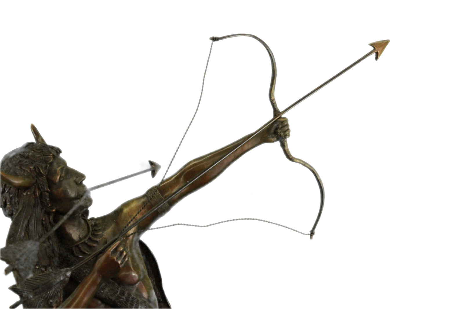 Signed Original Giancarlo Italian artist Indian warrior Bronze Sculpture