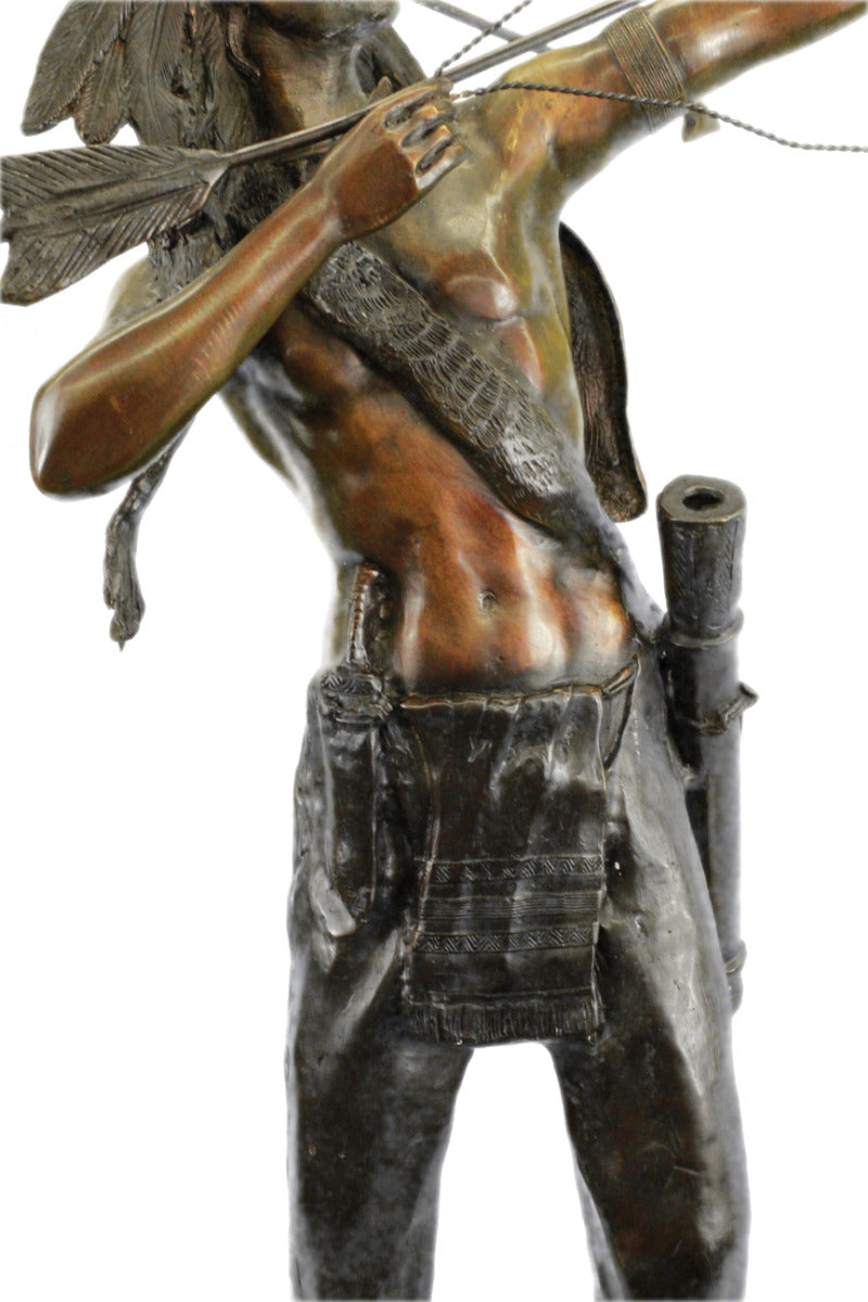 Signed Original Giancarlo Italian artist Indian warrior Bronze Sculpture