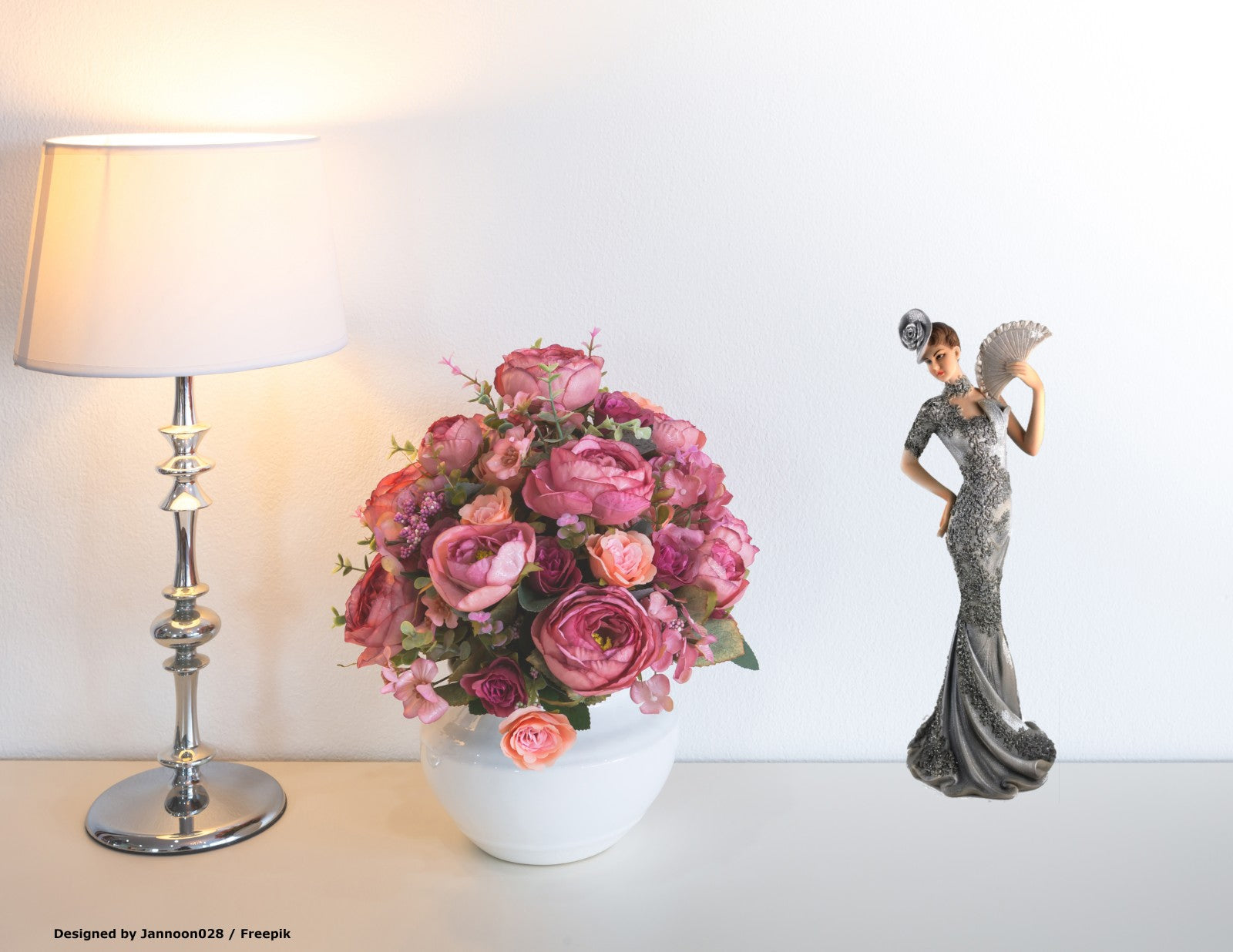 Collector Edition Collectible Sexy Cold Cast Figurine with Beaded Grey Dress Statue