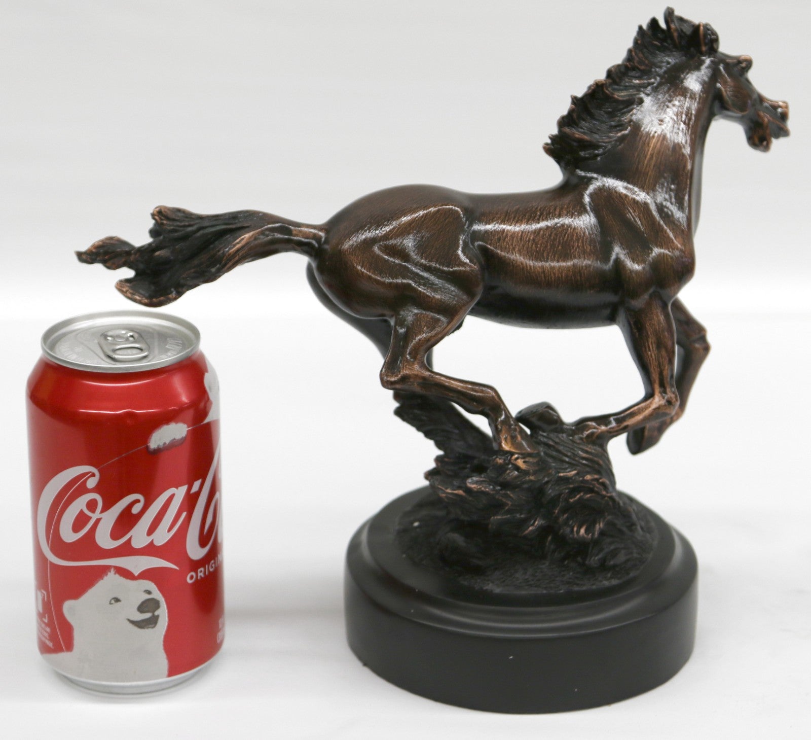 Galloping Bronze Stallion Horse Sculpture Fine Hand Made Artwork Home Decor