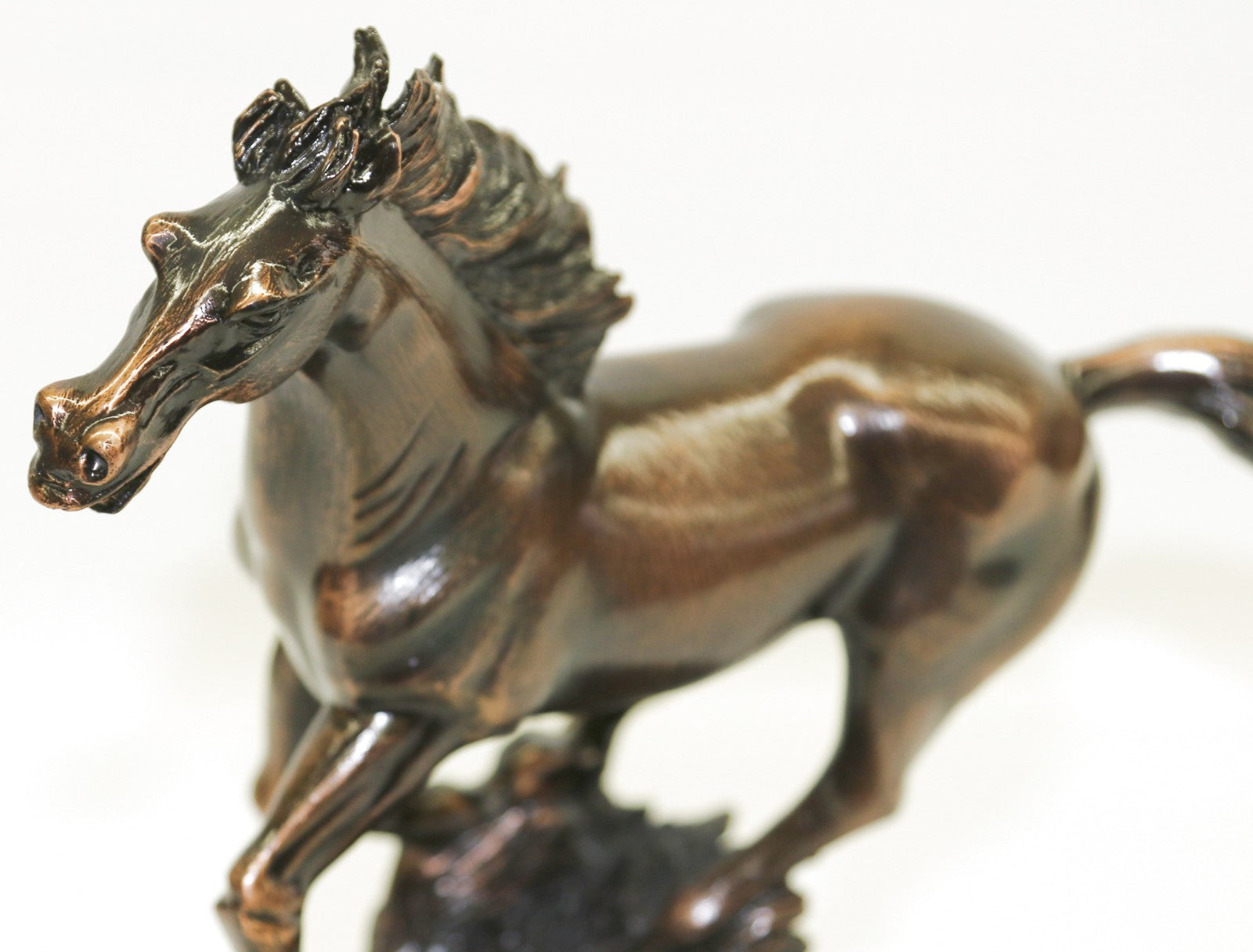 Galloping Bronze Stallion Horse Sculpture Fine Hand Made Artwork Home Decor