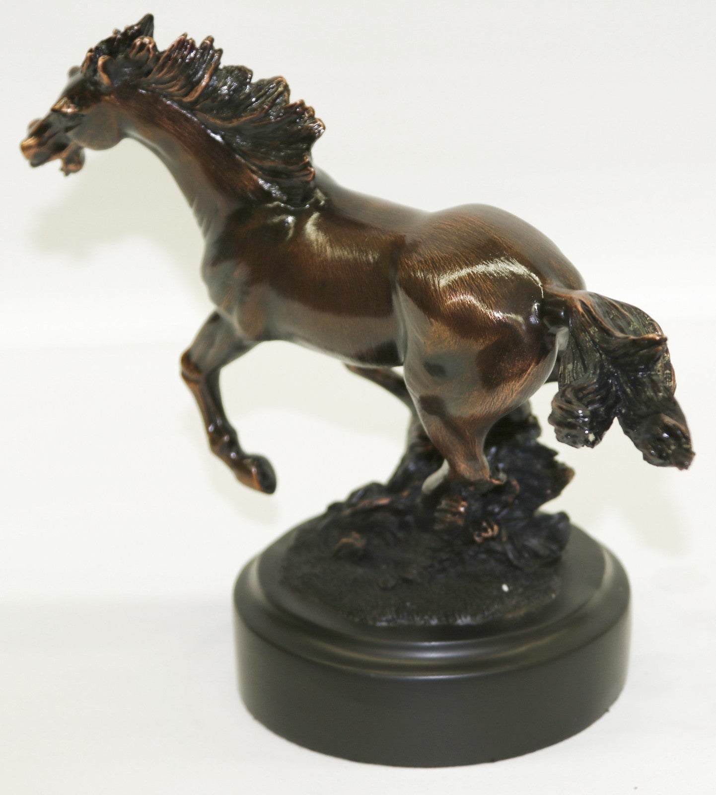 Galloping Bronze Stallion Horse Sculpture Fine Hand Made Artwork Home Decor