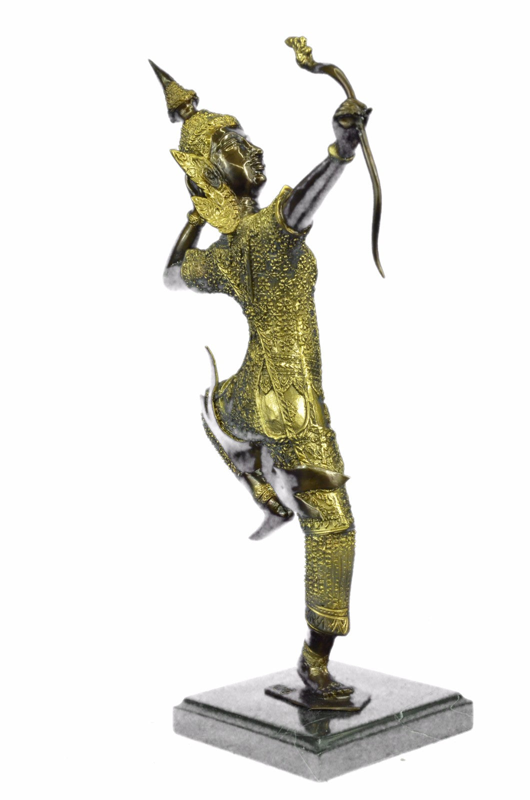 Hindu Amulet - Phra Rama Shot Bow - Exquisite Bronze Thai Statue Sculpture