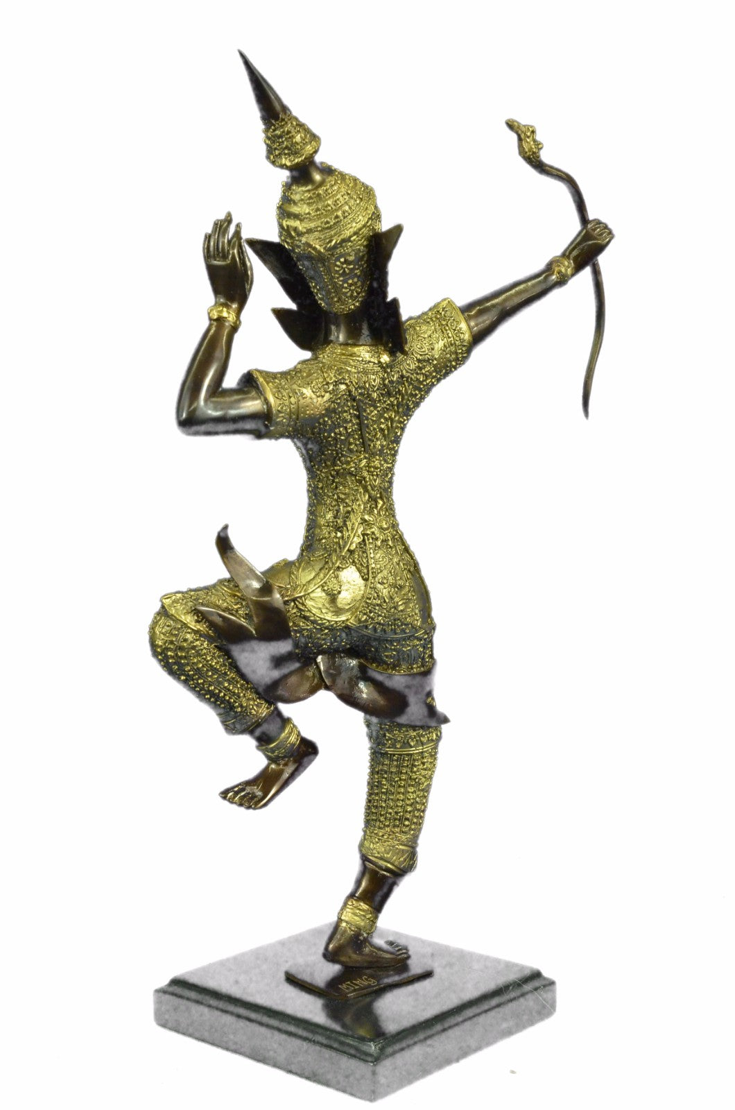 Hindu Amulet - Phra Rama Shot Bow - Exquisite Bronze Thai Statue Sculpture