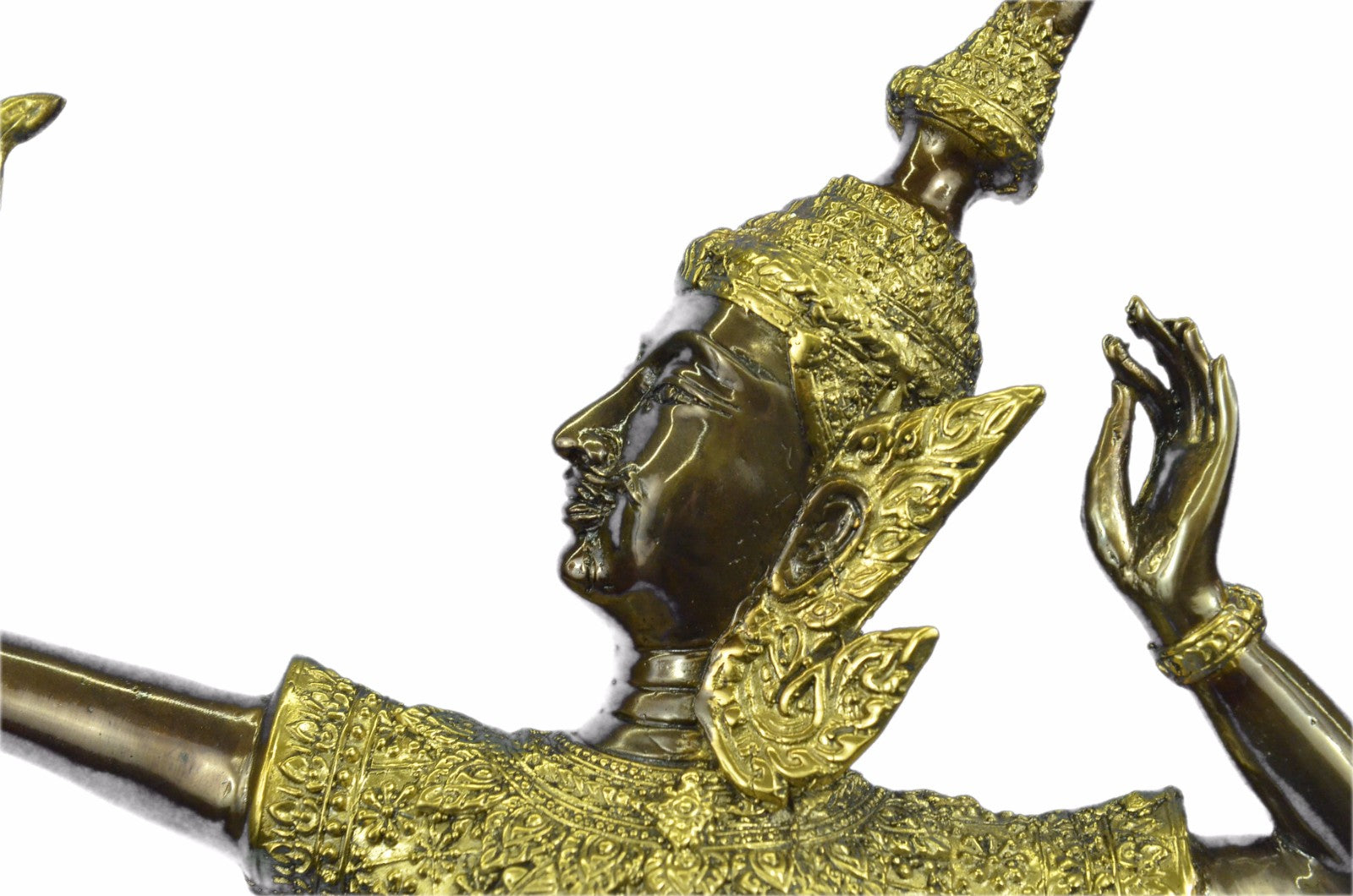 Hindu Amulet - Phra Rama Shot Bow - Exquisite Bronze Thai Statue Sculpture