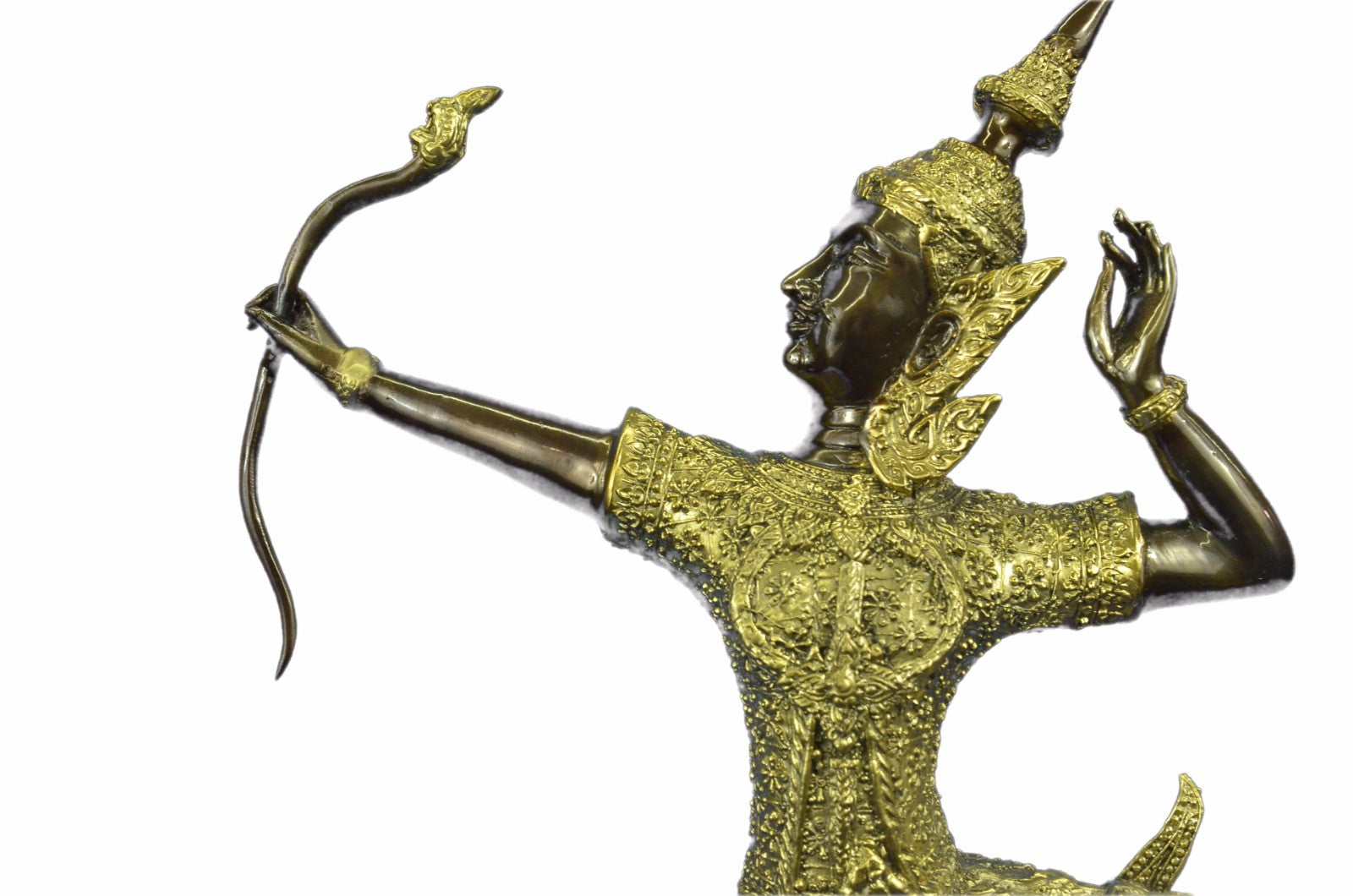 Hindu Amulet - Phra Rama Shot Bow - Exquisite Bronze Thai Statue Sculpture