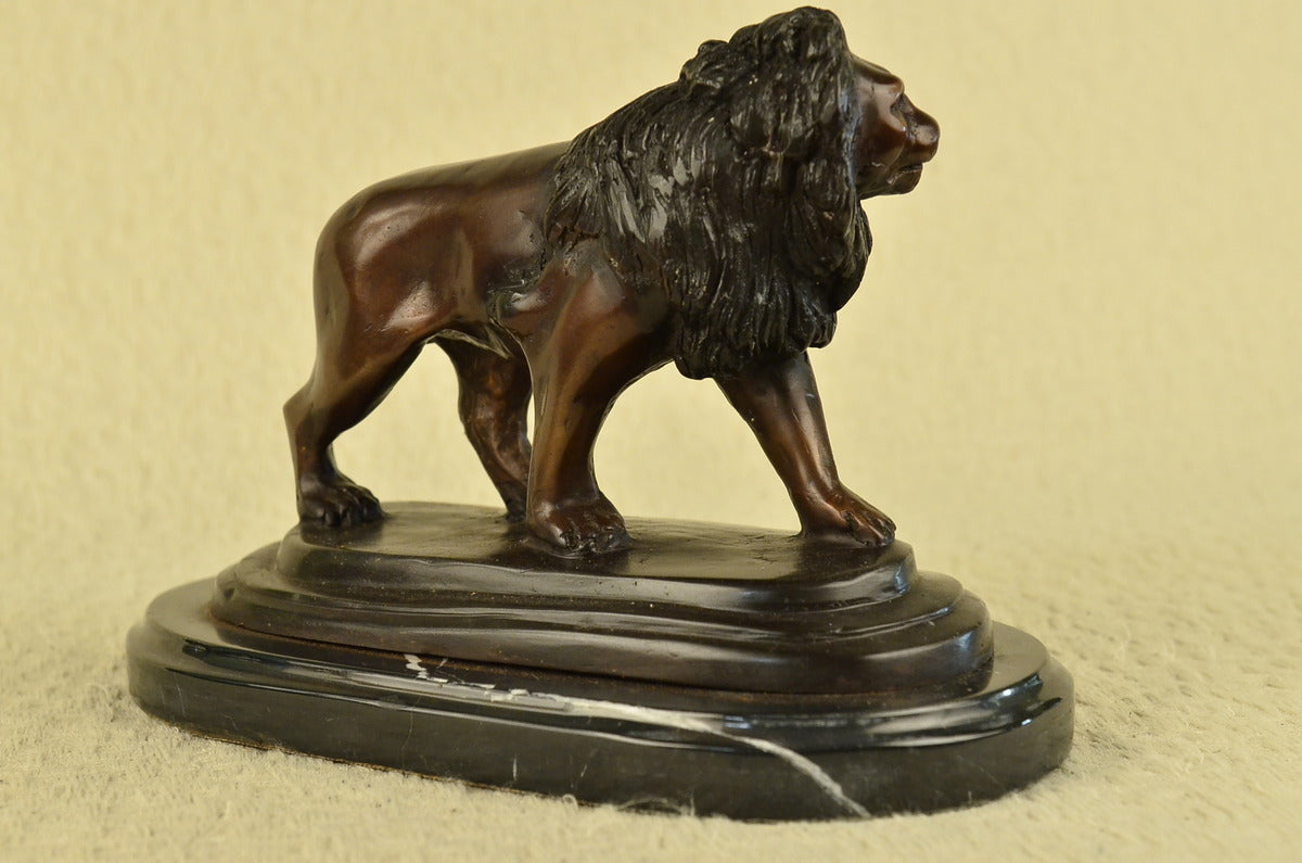 Handcrafted bronze sculpture SALE Art Marble Lion Safari Wild Cat African