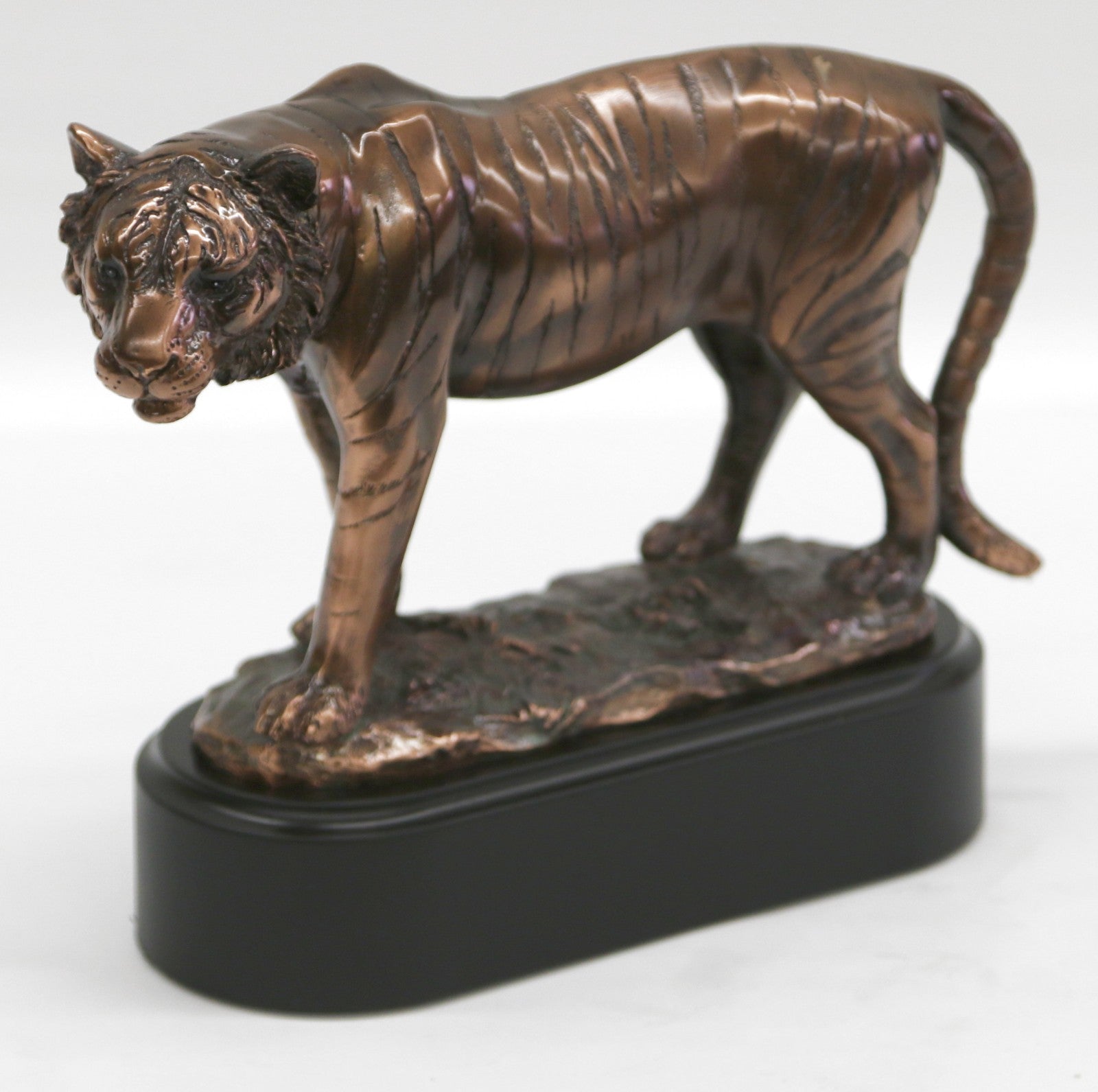 Bengal Tiger Bust Statue Faux Bronze Resin Tiger Family in Jungle Wildlife Scene