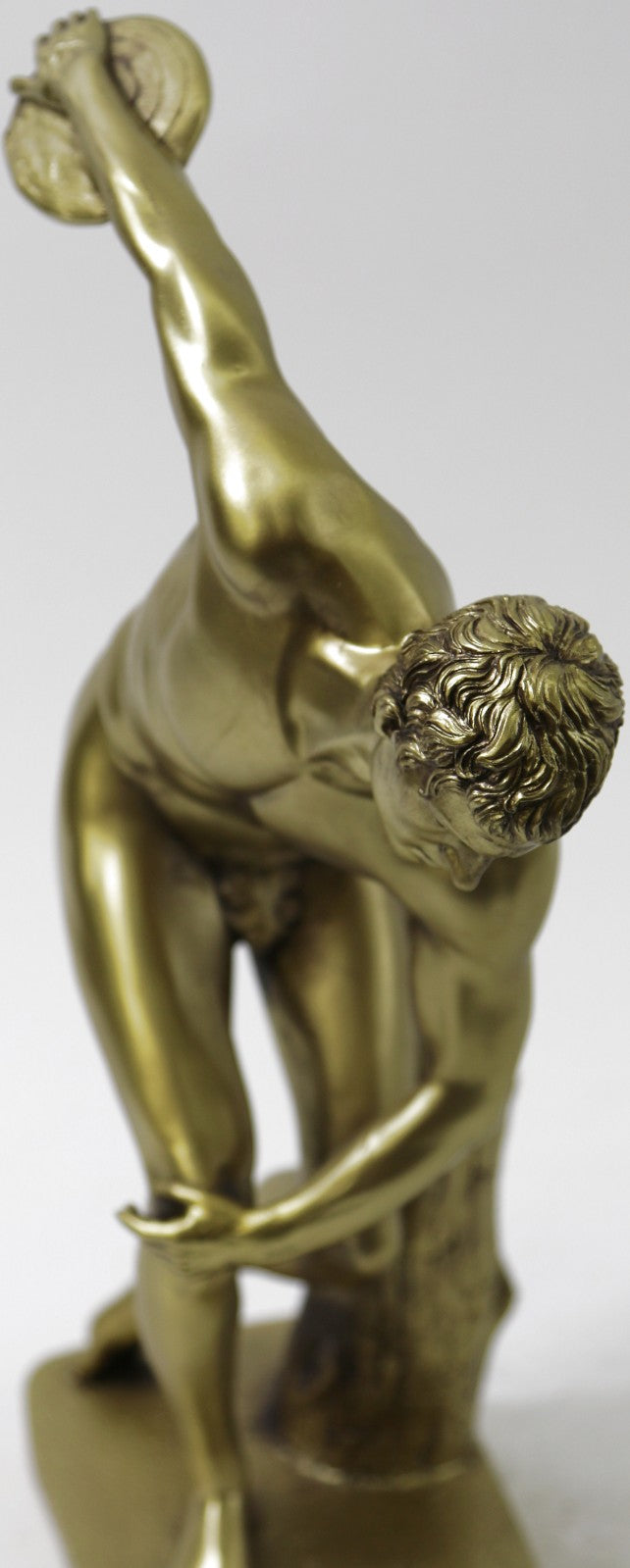 Discobolus Discus Thrower Nude Male Athlete Greek Roman Statue Sculpture 14"