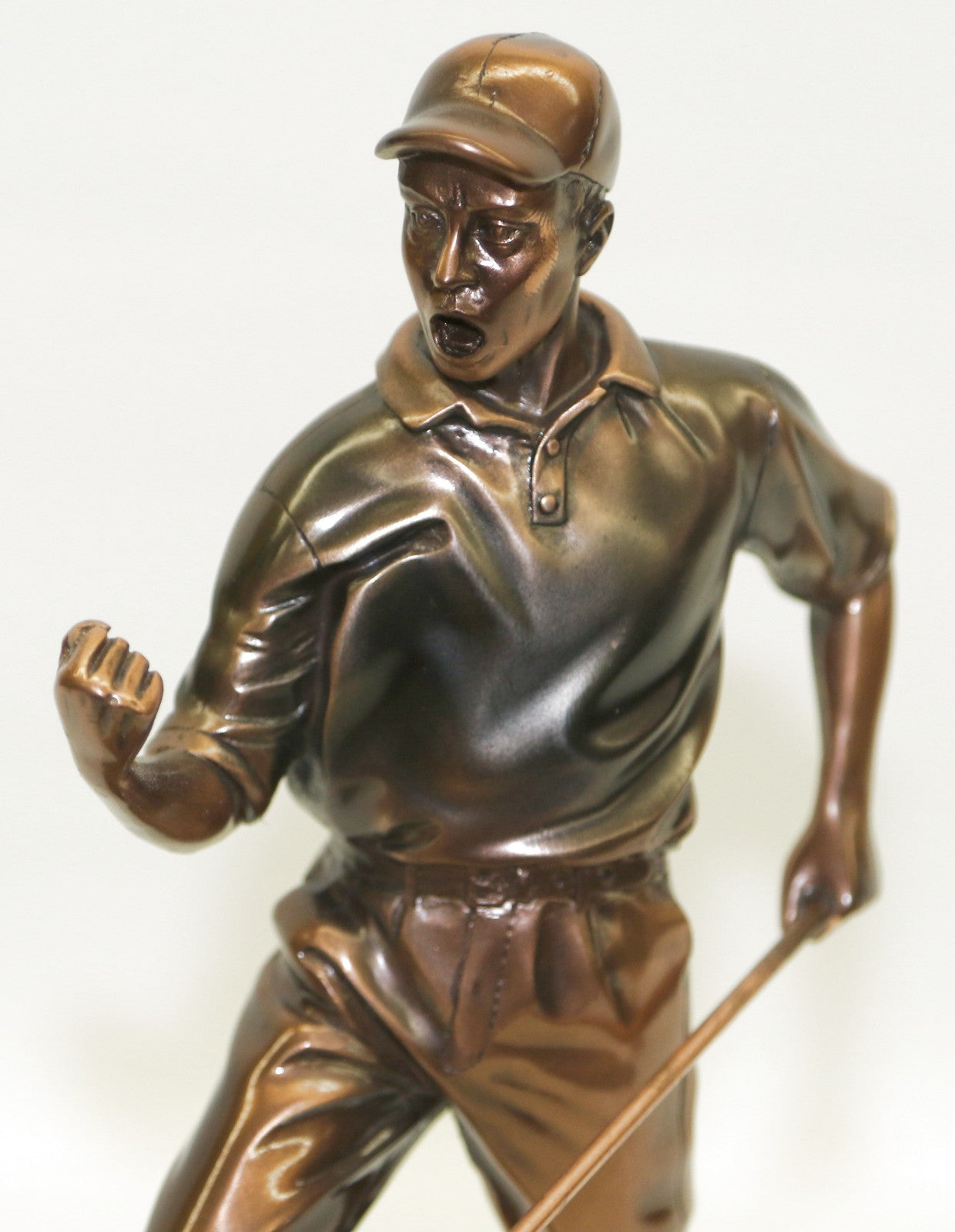 Original Miguel Lopez Artwork Male Golfer with Hat Bronzed Sculpture Decor Figurine