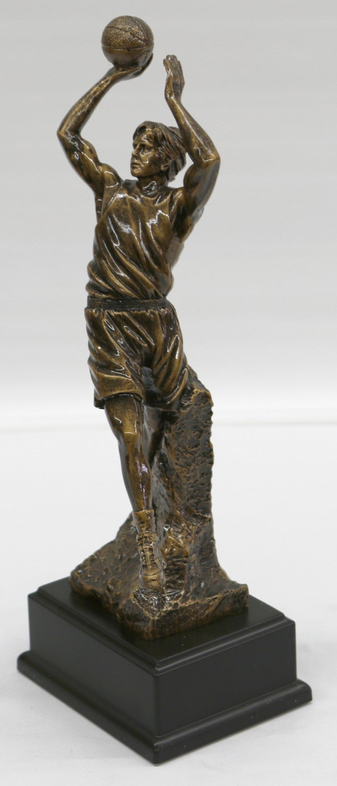 Basketball Jumpshot Sport Trophy Faux Bronze Sculpture Home Office Decoration