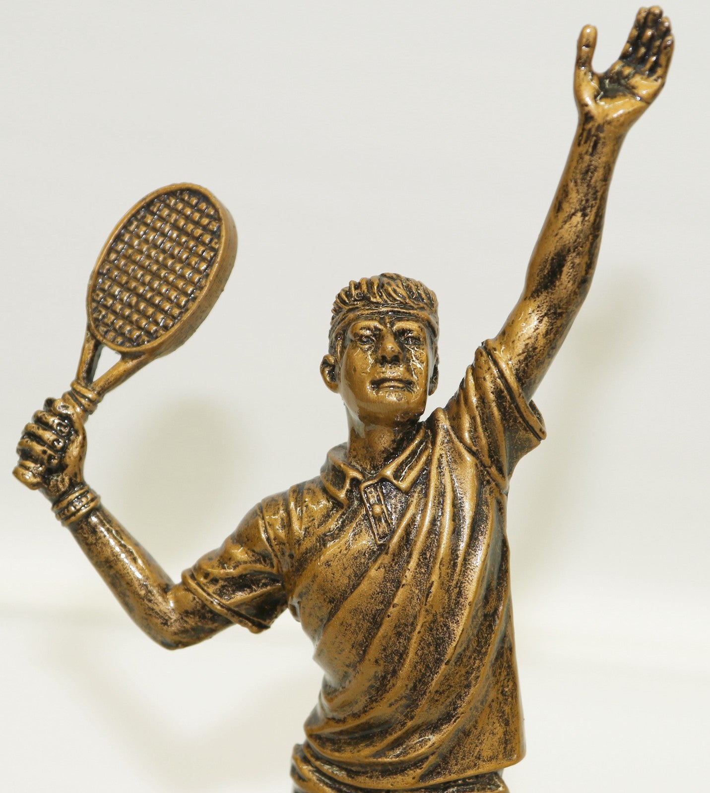 Miguel Lopez Man Tennis Player Bronze Finish Sculpture Male Athlete Statue