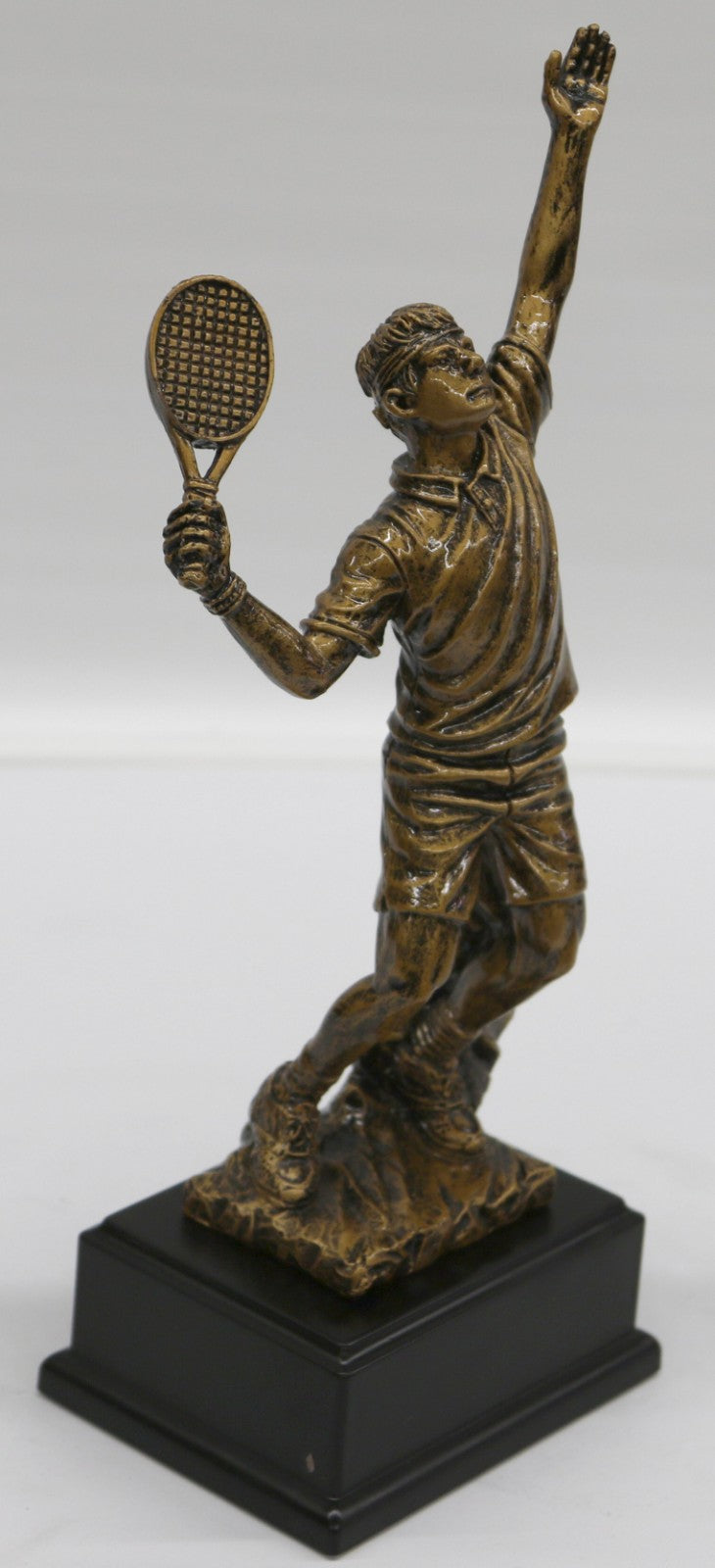 Miguel Lopez Man Tennis Player Bronze Finish Sculpture Male Athlete Statue
