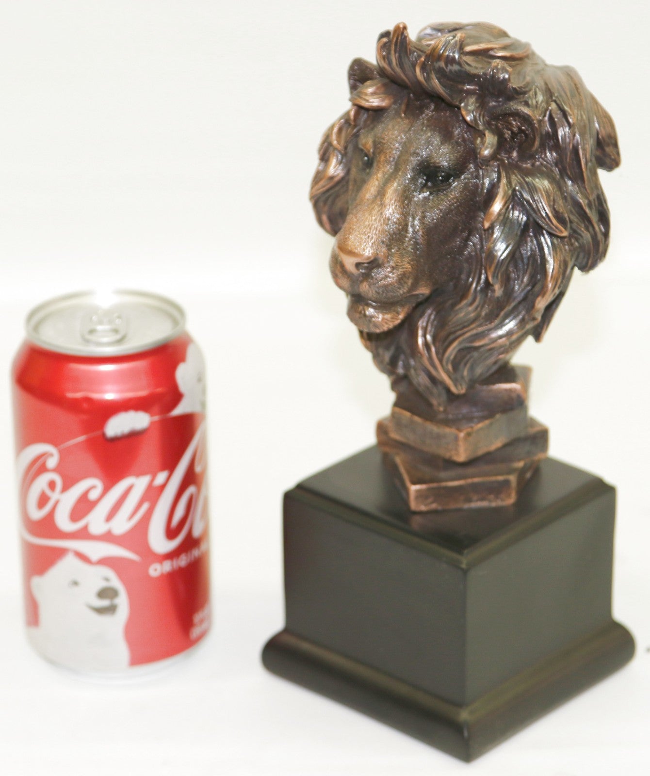 NEW Handcrafted Large LION Head Bust Plinth Mounted Animal Sculpture Art Statue