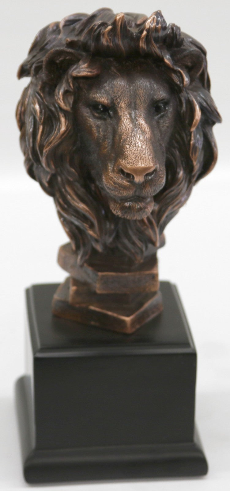 NEW Handcrafted Large LION Head Bust Plinth Mounted Animal Sculpture Art Statue